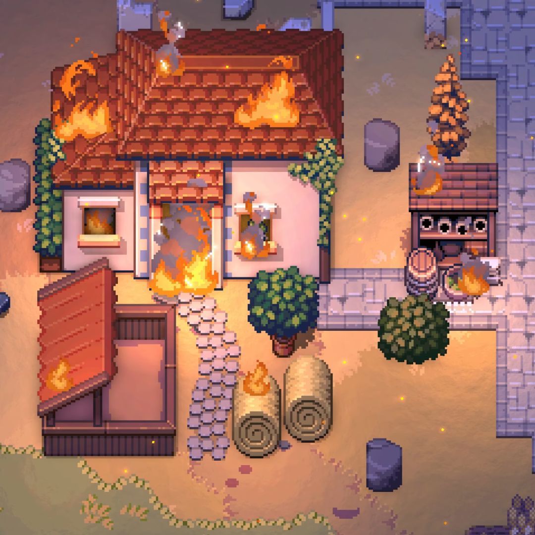 Romestead - Village burning at night time
