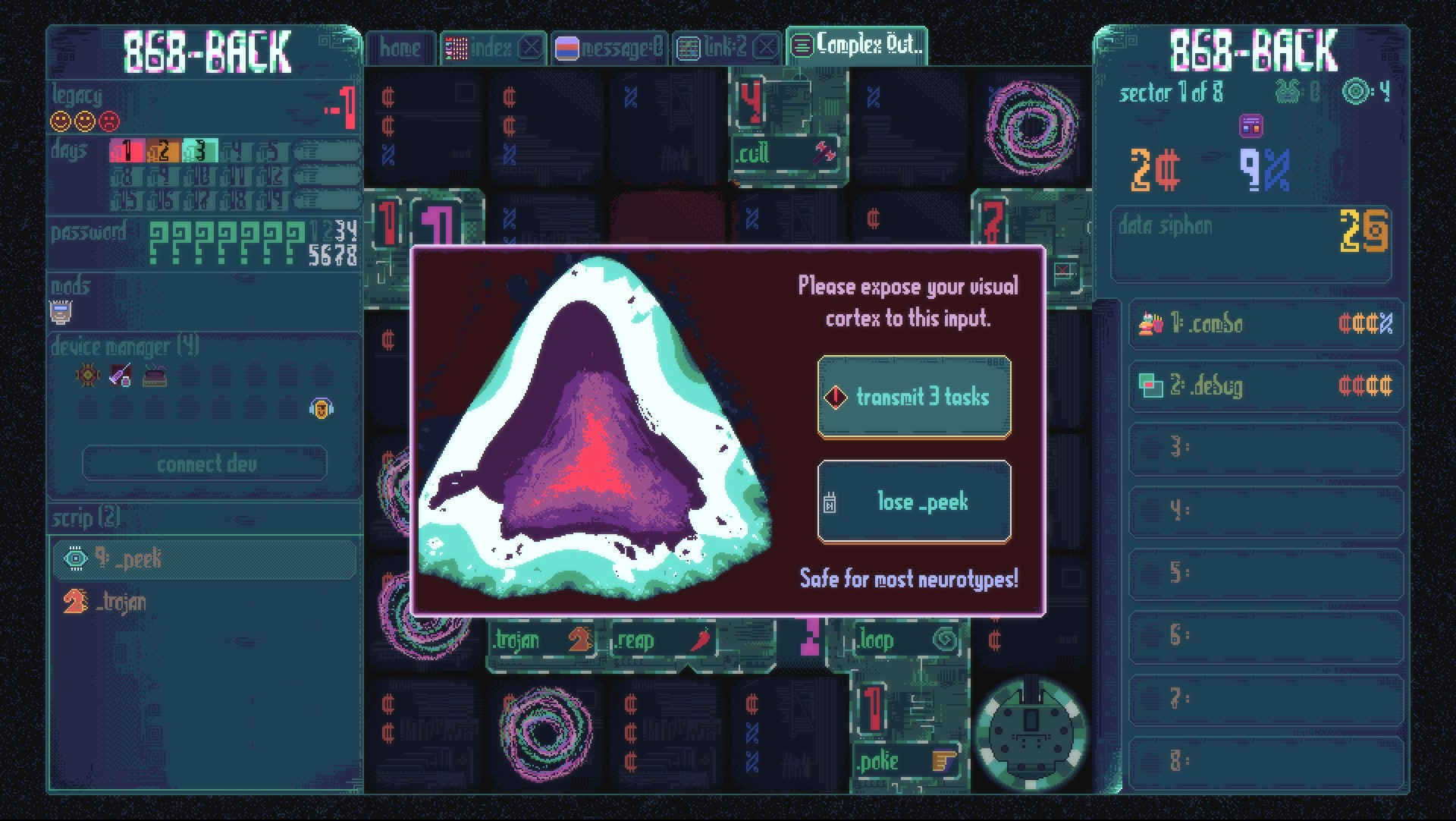 Roguelike hacking game 868-Back