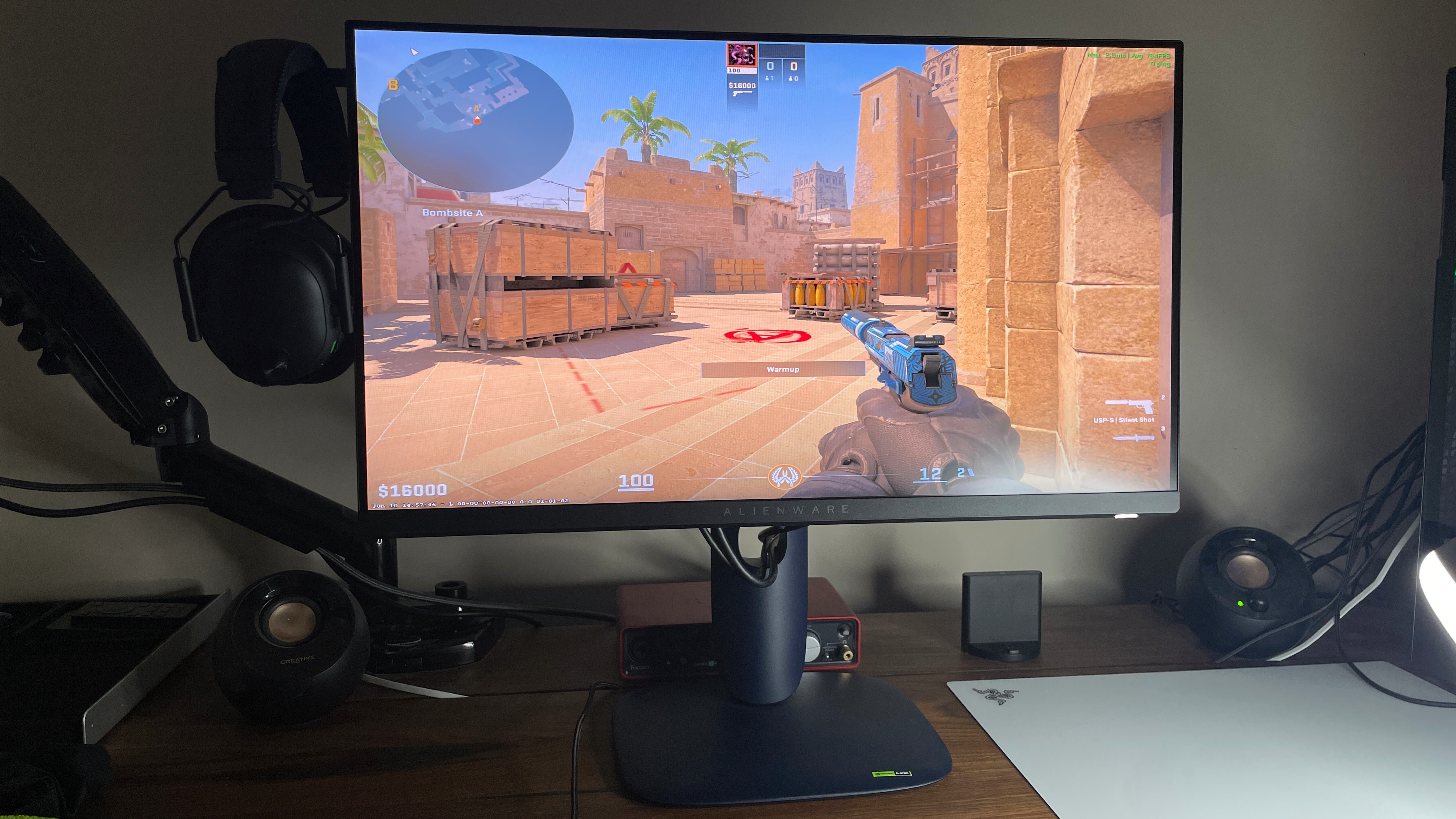 An Alienware AW2525HM 320 Hz 1080p gaming monitor.