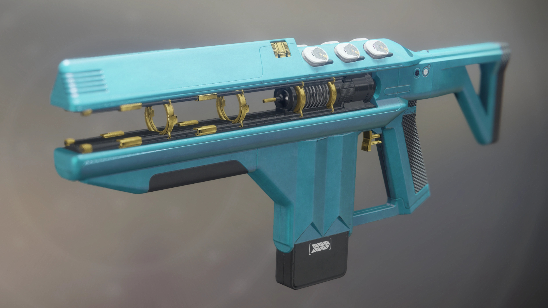 Destiny new catalysts: A side-on view of the Merciless Exotic weapon.