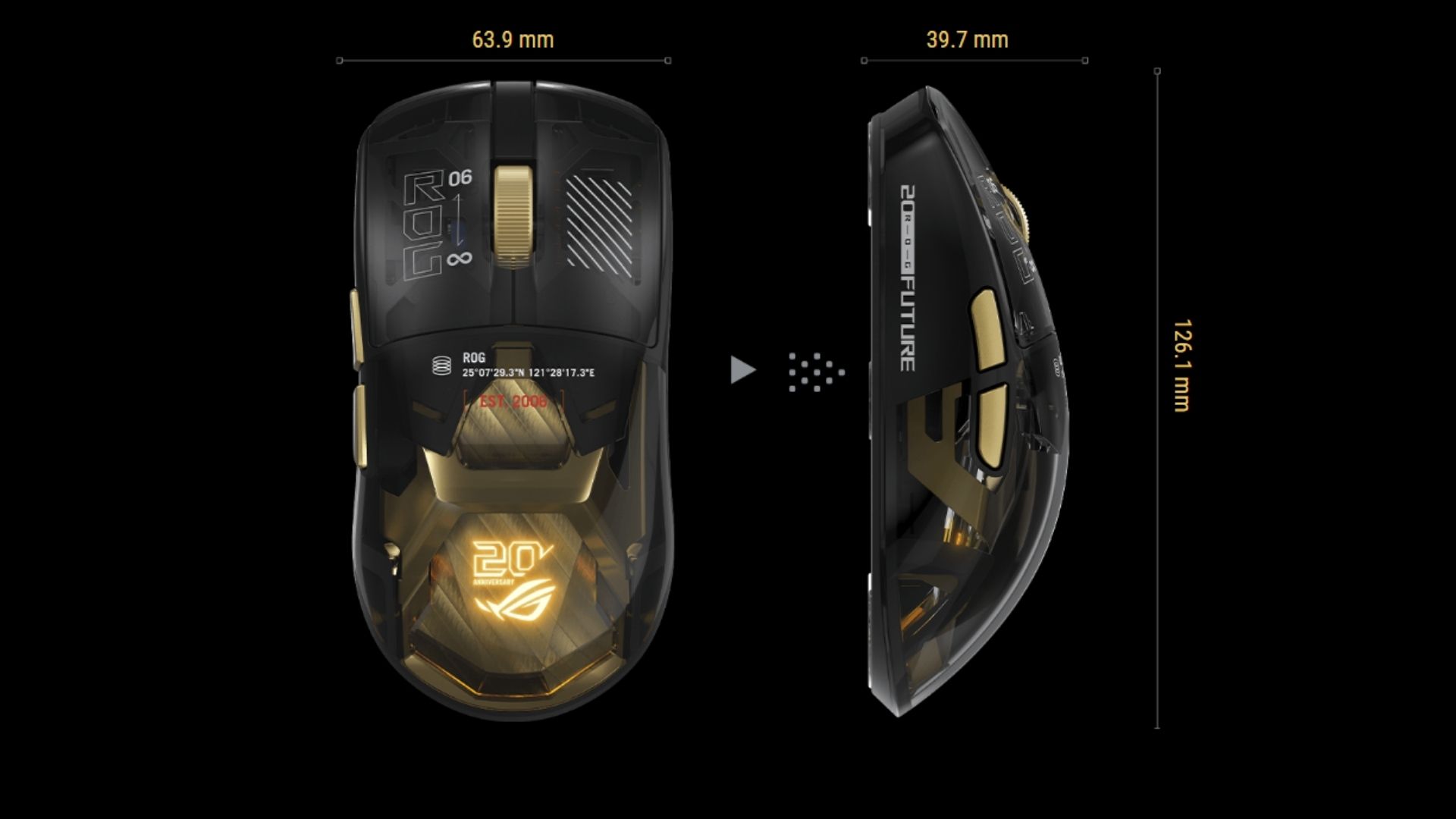 Asus ROG on a black background