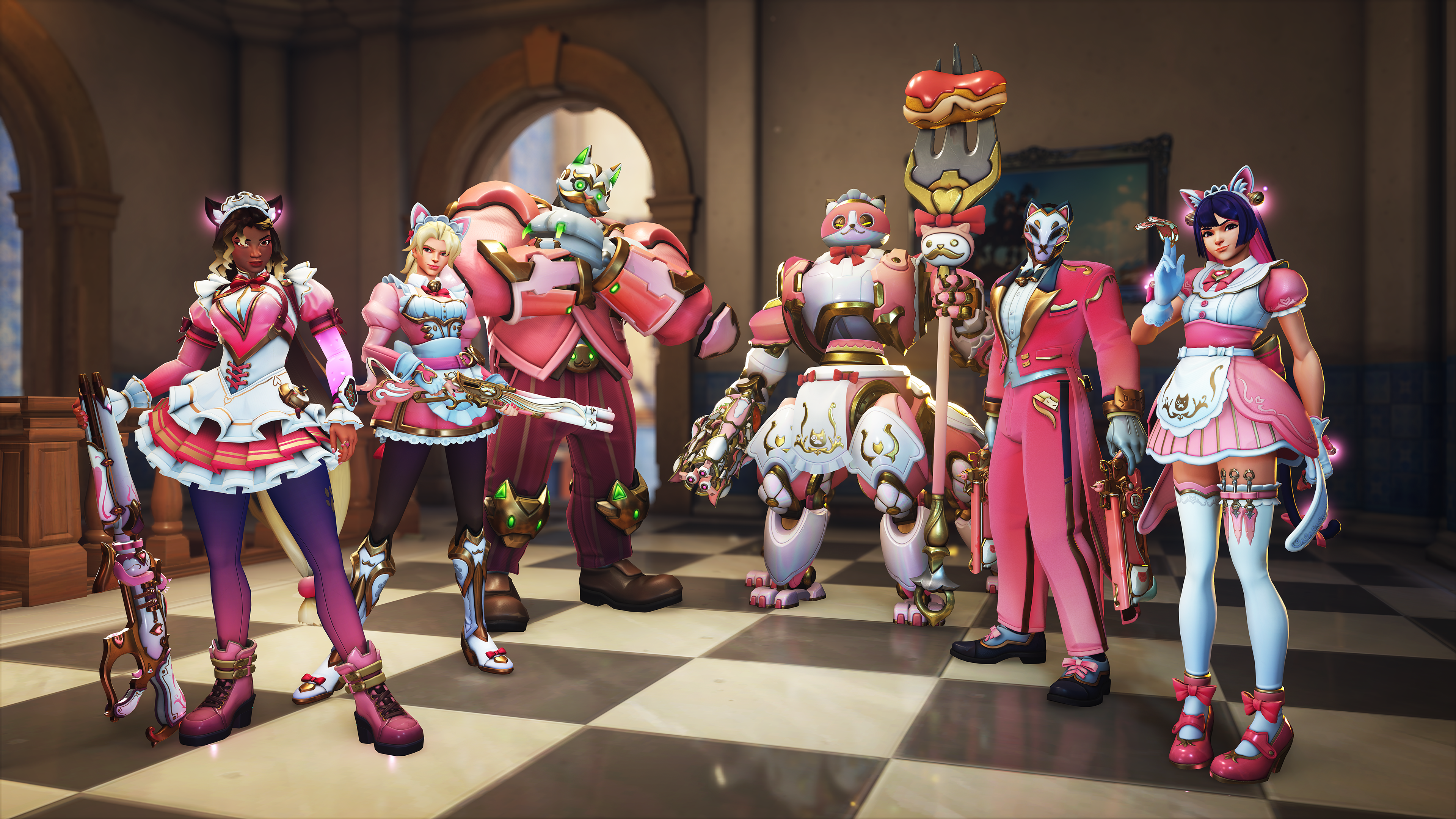 A promotional screenshot of Overwatch season 3 skins.