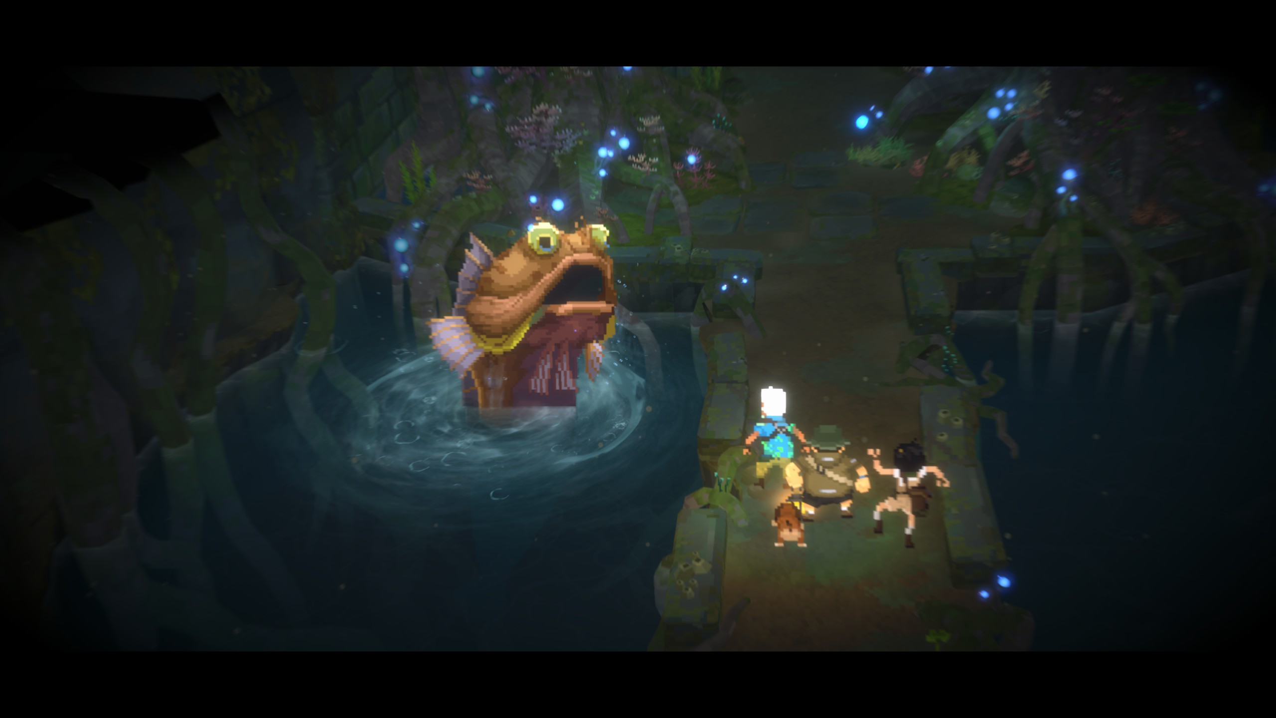 A swamp monster threatening adventurers