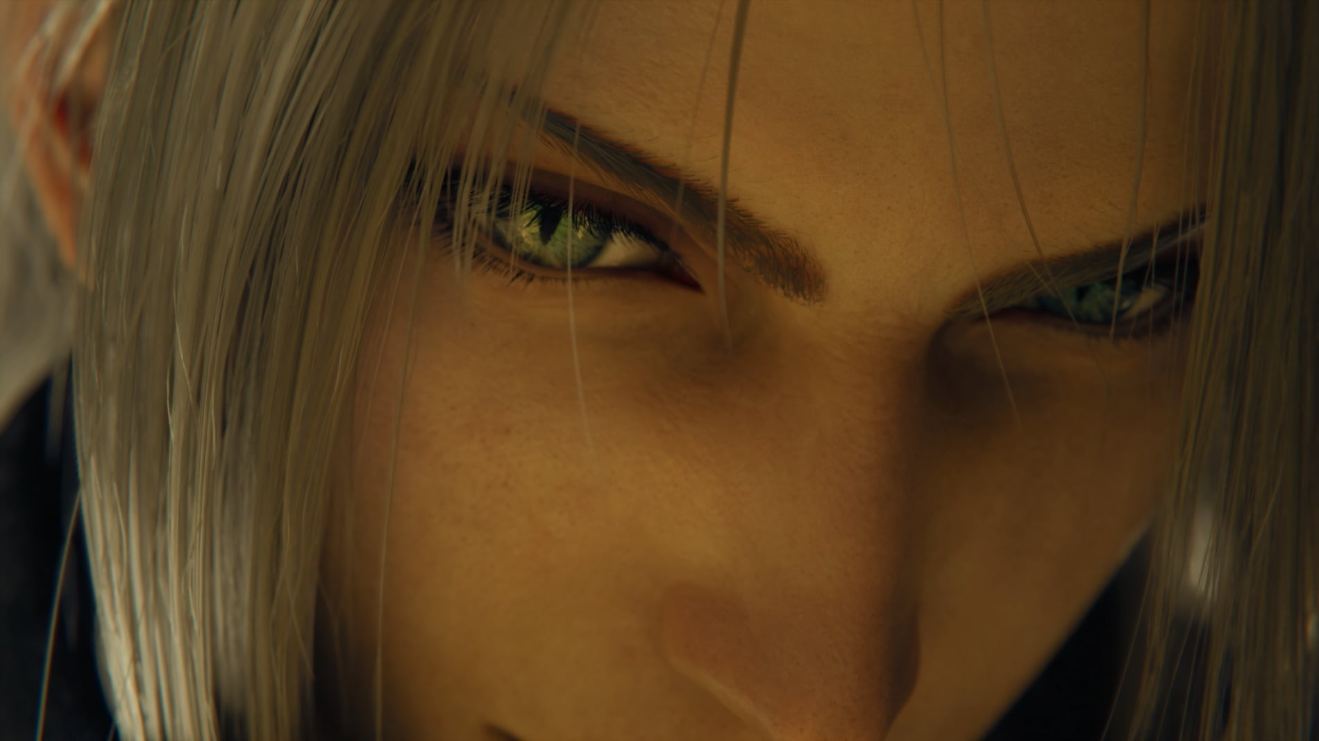 A close up shows Sephiroth's face.