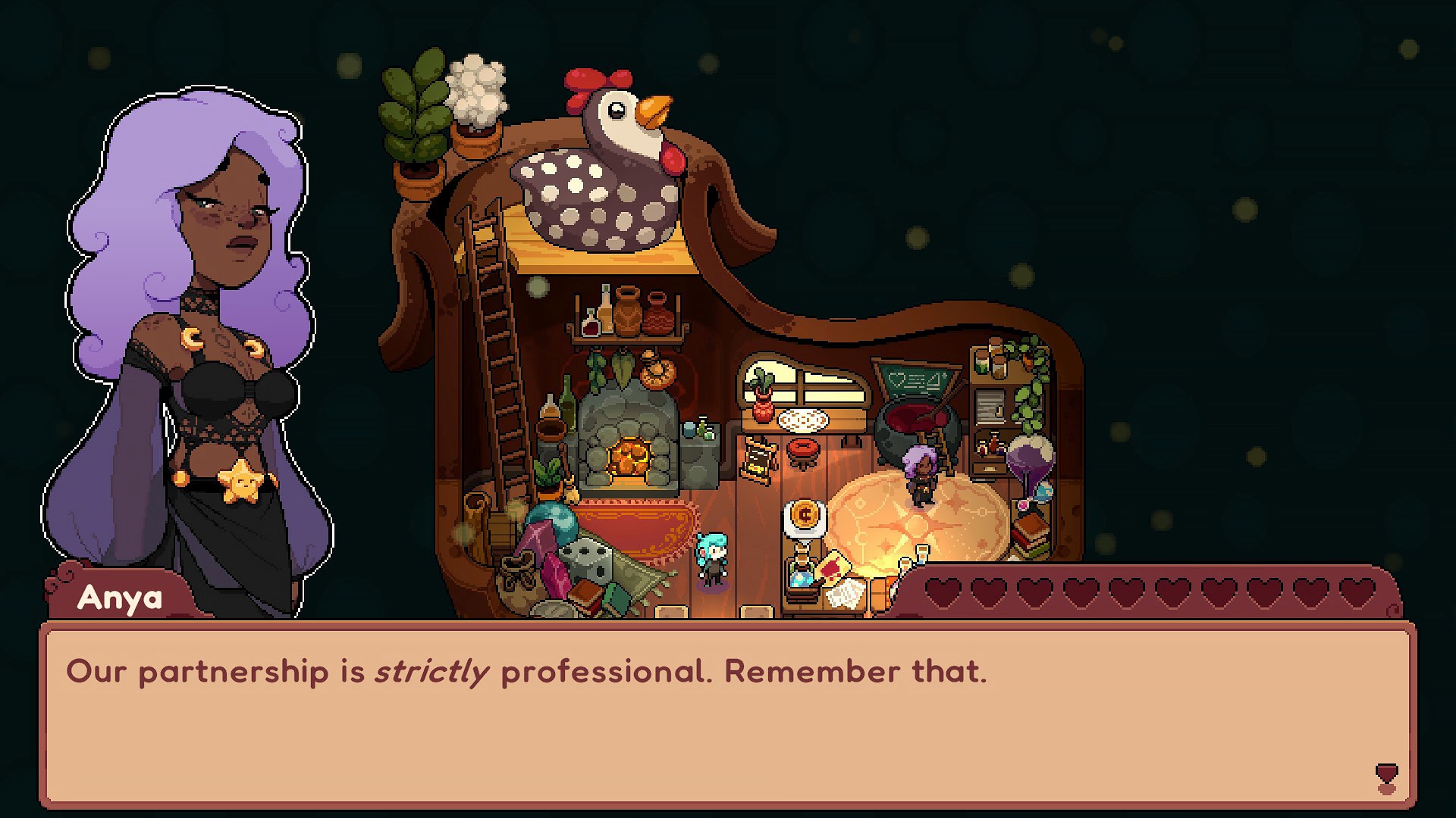 Fourleaf Fields - One of the villagers, Anya, telling the player 