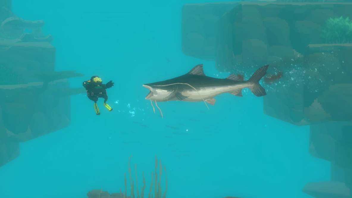 A large fish attacking Dave