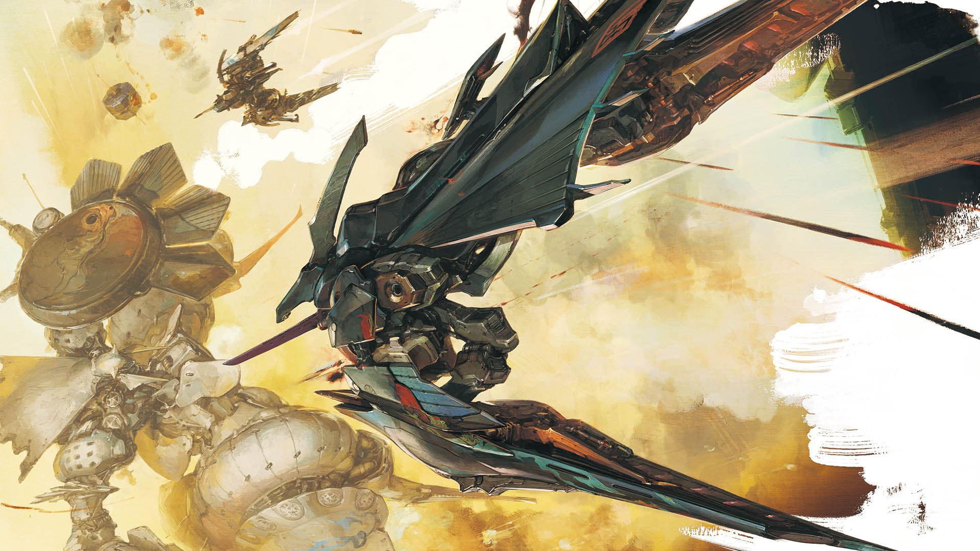 Ikaruga key art showing a spaceship.