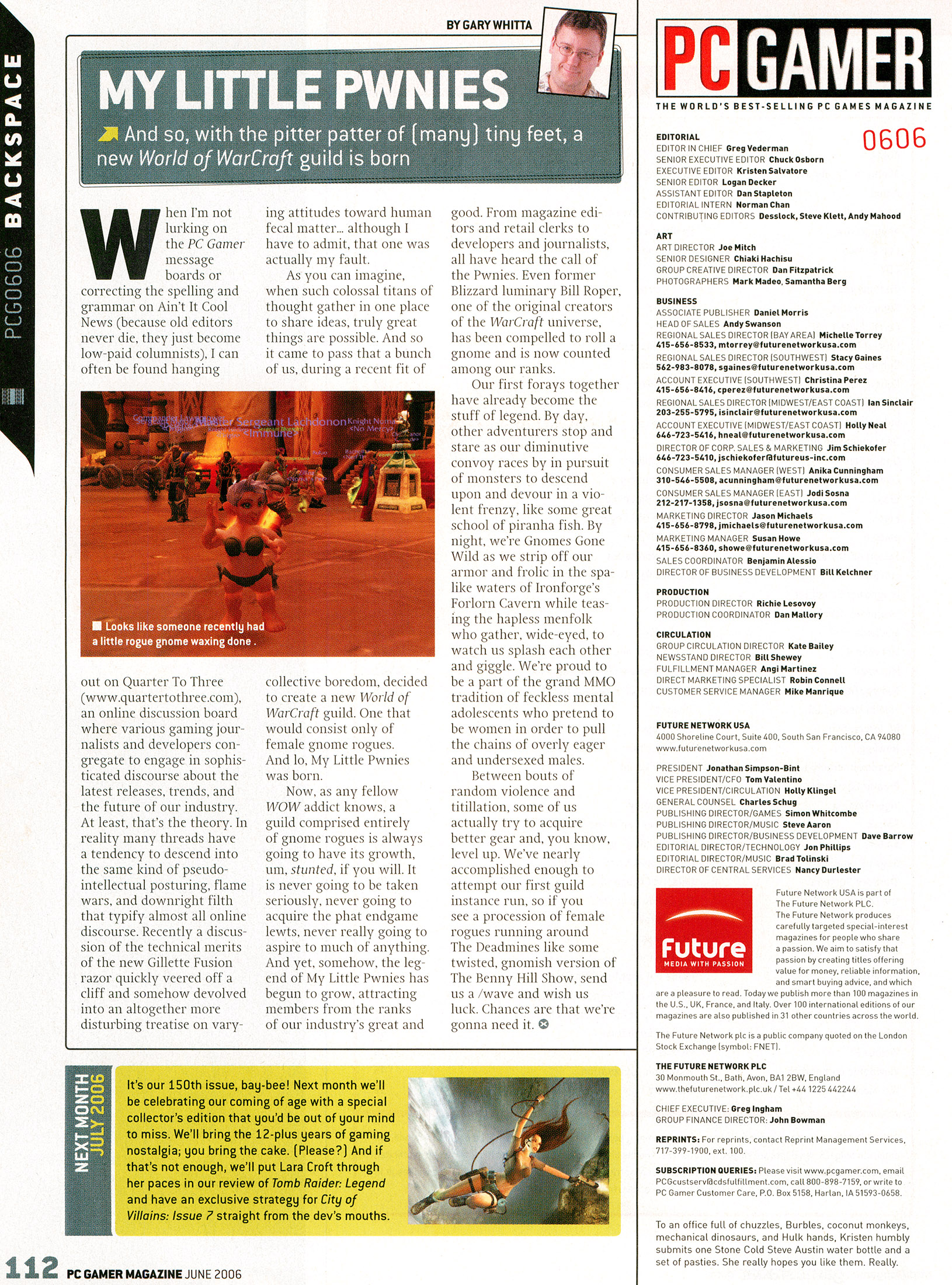 PC Gamer magazine back page
