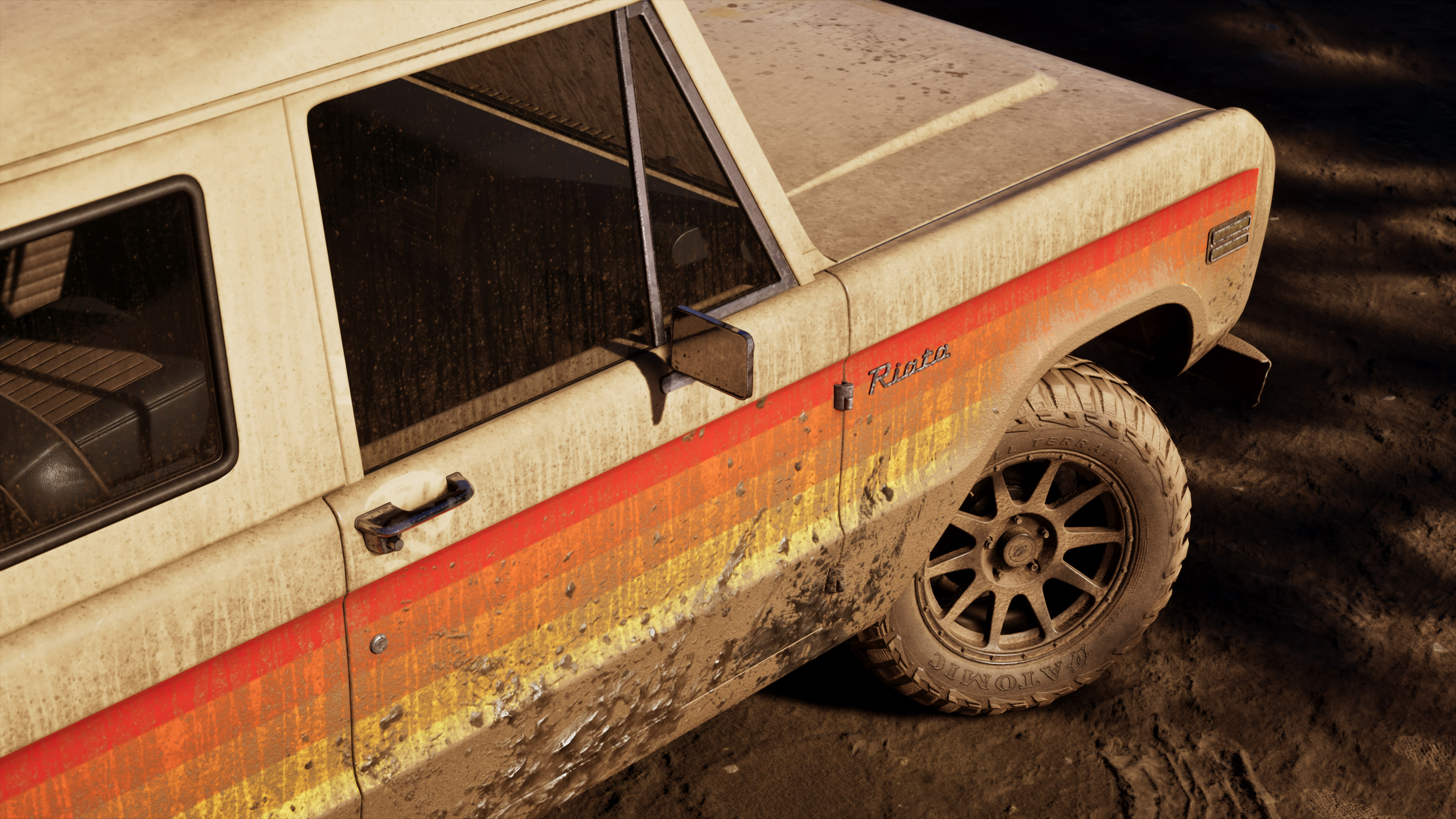 Land Rover-style vehicle.