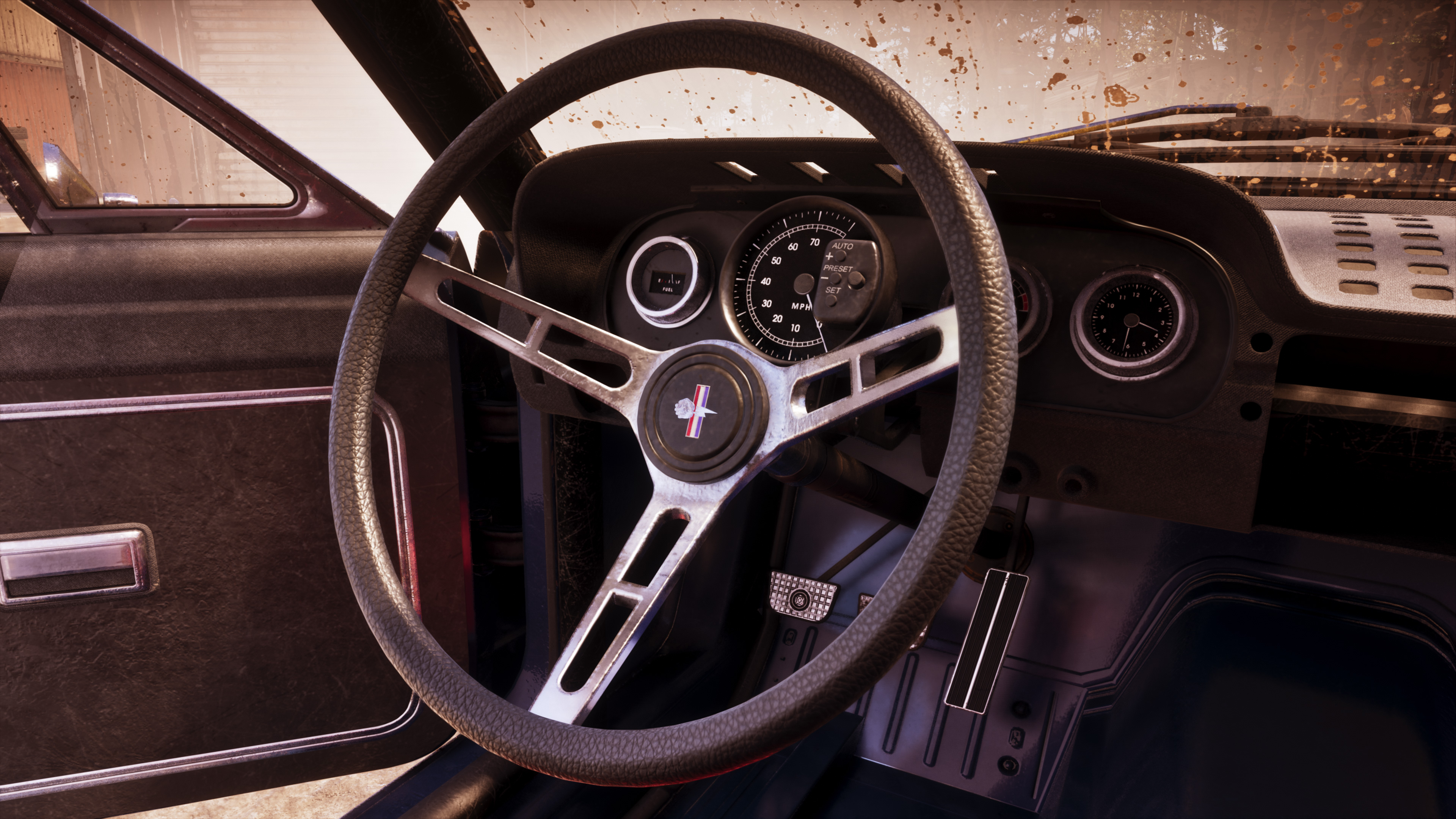 Car steering wheel.