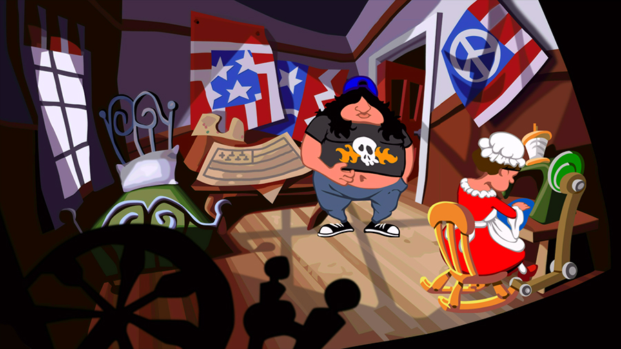 A bedroom in Day of the Tentacle