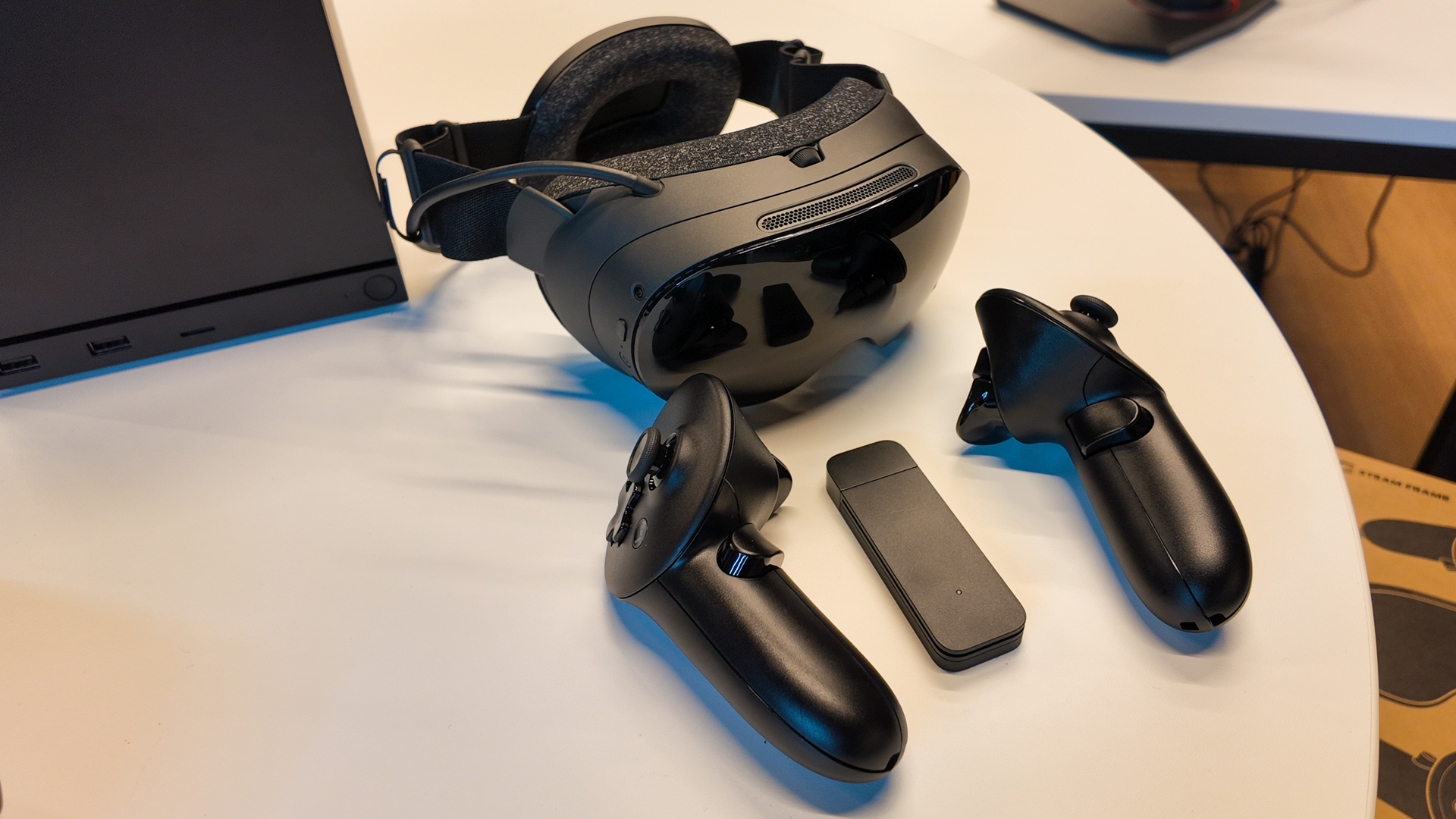Hands-on with Valve's new VR headset, the Steam Frame, during an interview at Valve HQ in Bellevue, Washington.