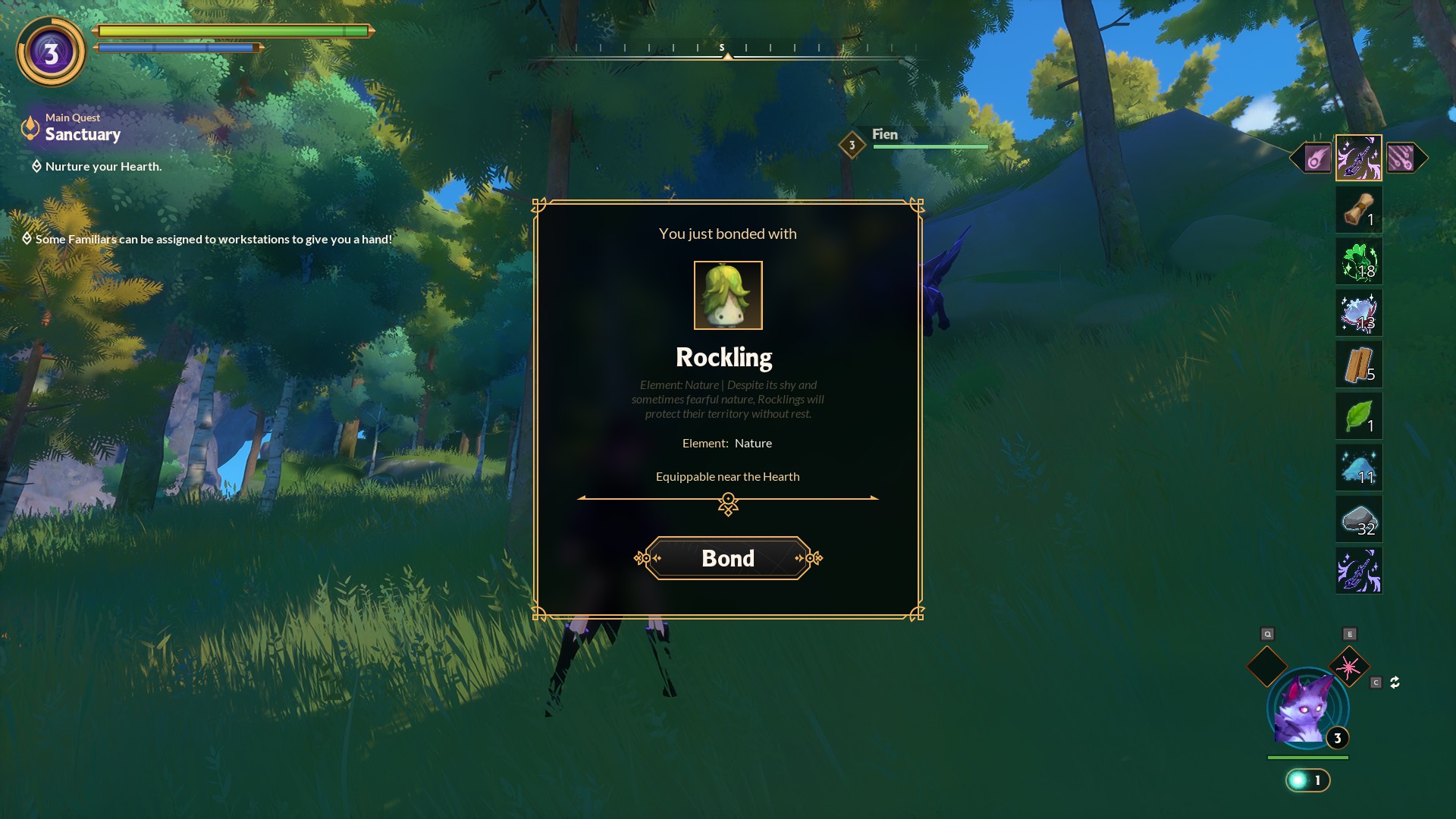 Various screenshots from Witchspire, displaying gameplay elements such as crafting, survival, and combat.