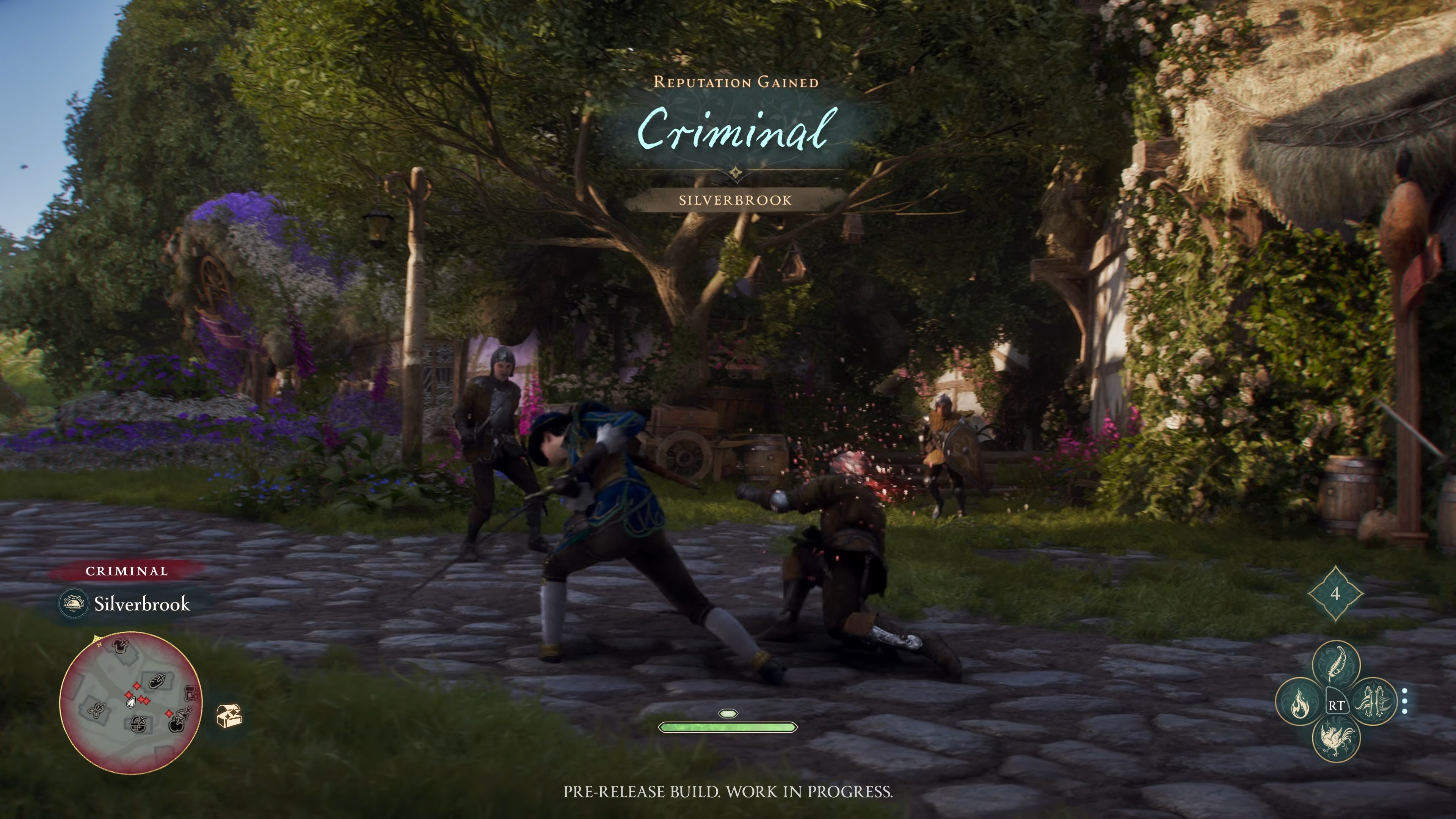 Fable demo - a Hero attacks several guards and gains the reputation 