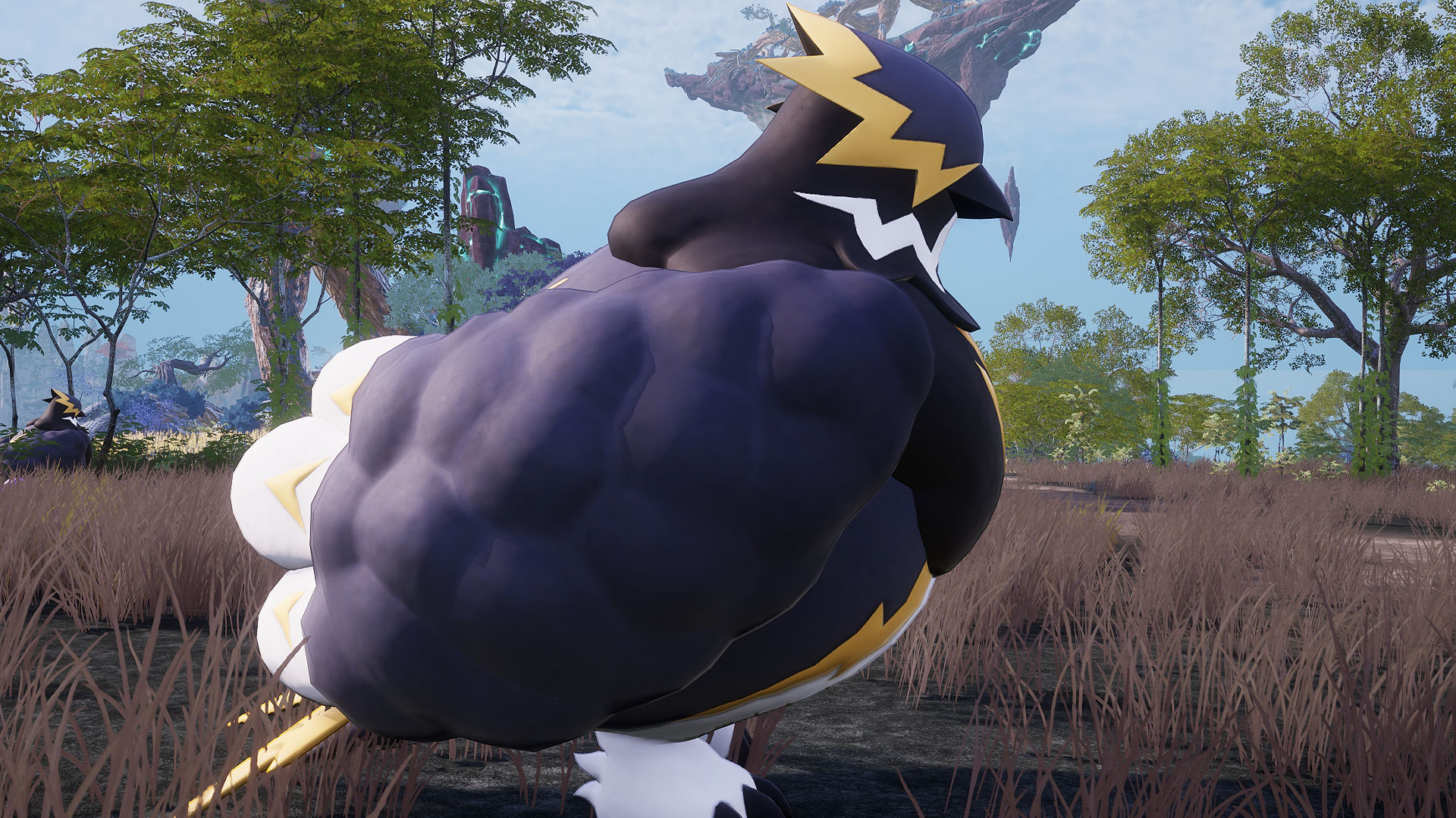 Palworld - A dark blue, white, and yellow bird pal