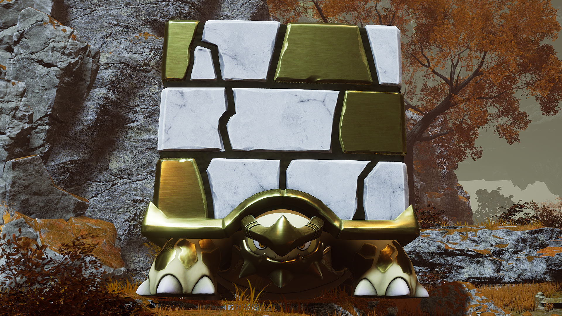 Palworld - Tetroise Primo, a white and gold box turtle pal