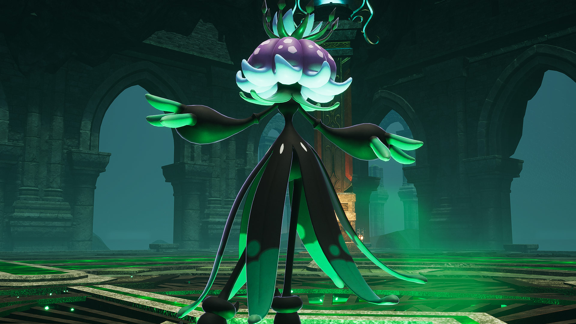 Palworld - Dandilord, a green flowery pal boss