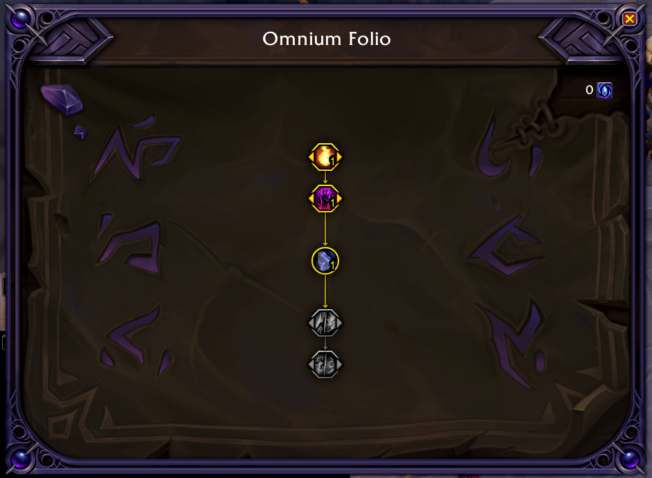 A screenshot of the Omnium Folio in World of Warcraft: Midnight.