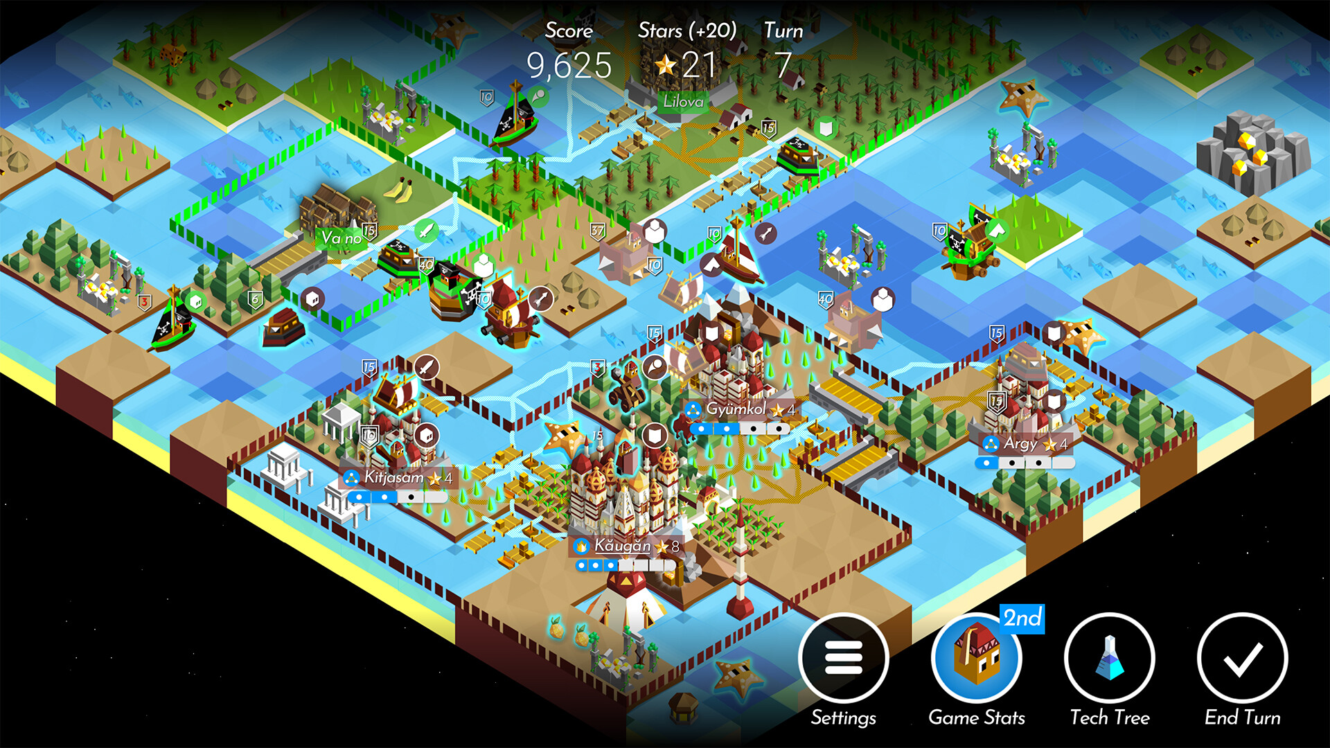 The map in The Battle of Polytopia