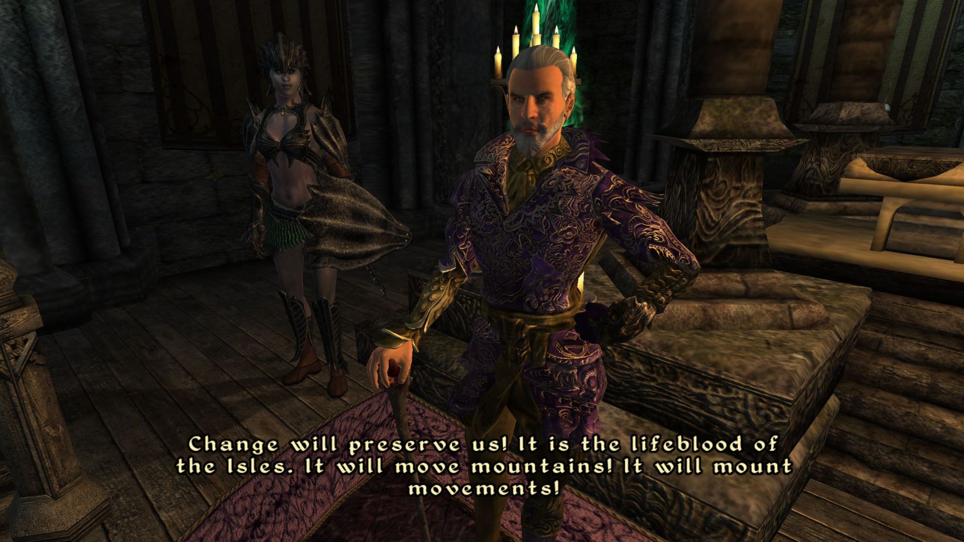 Sheogorath, backed by a Dark Seducer, declares, 