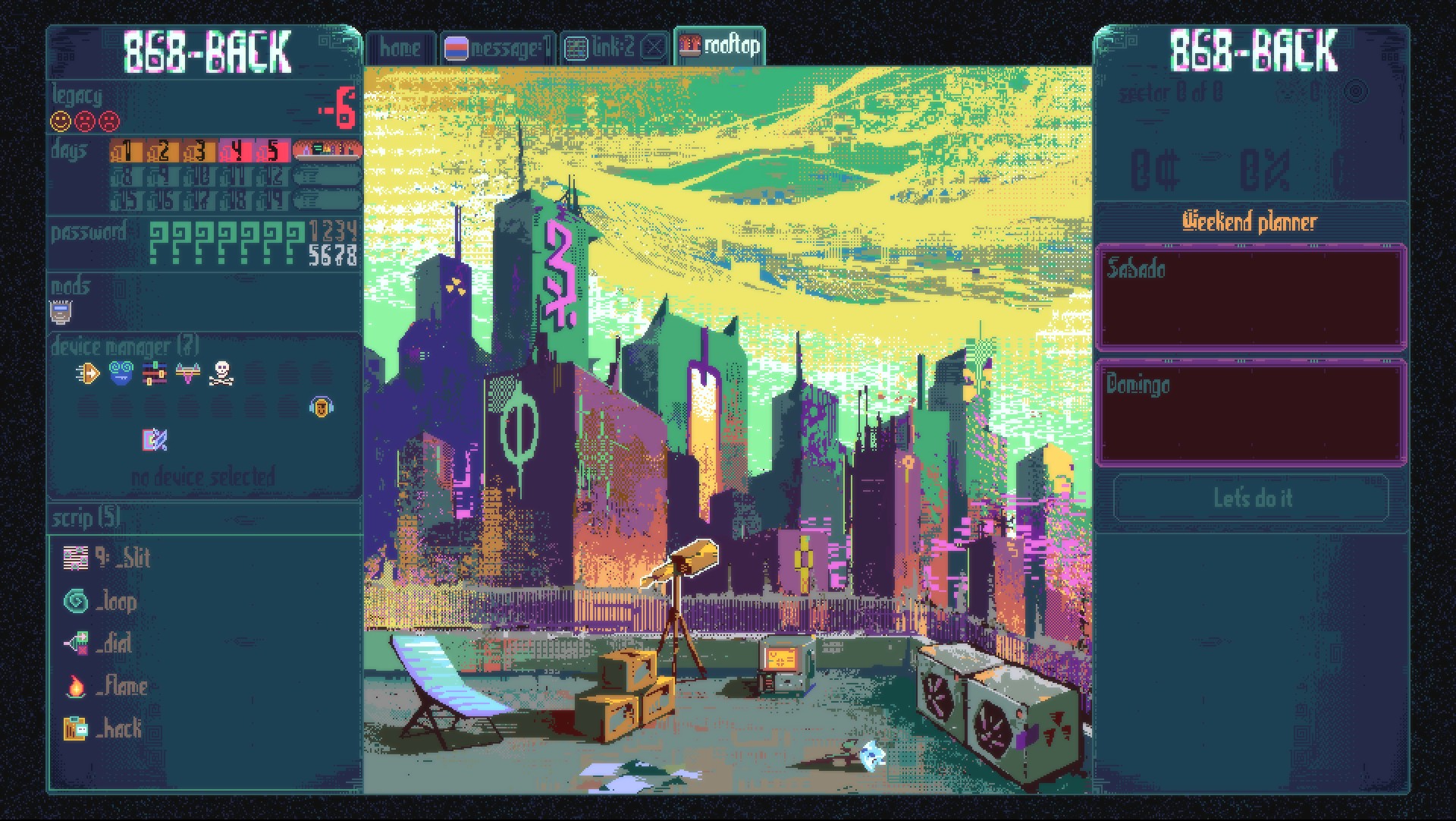 Roguelike hacking game 868-Back