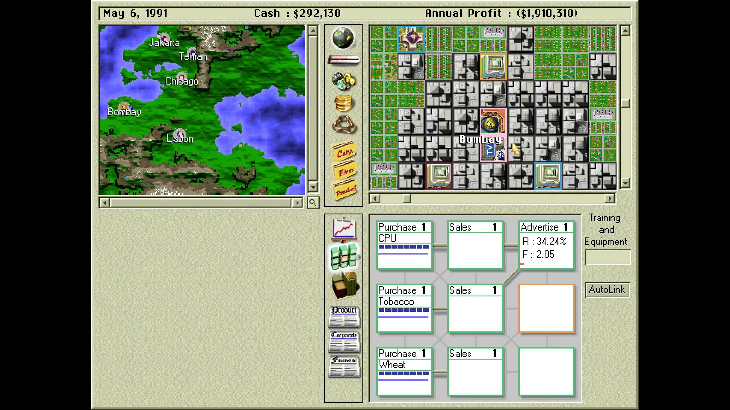 Stats, graphs, and a lot of UI in Capitalism Plus.