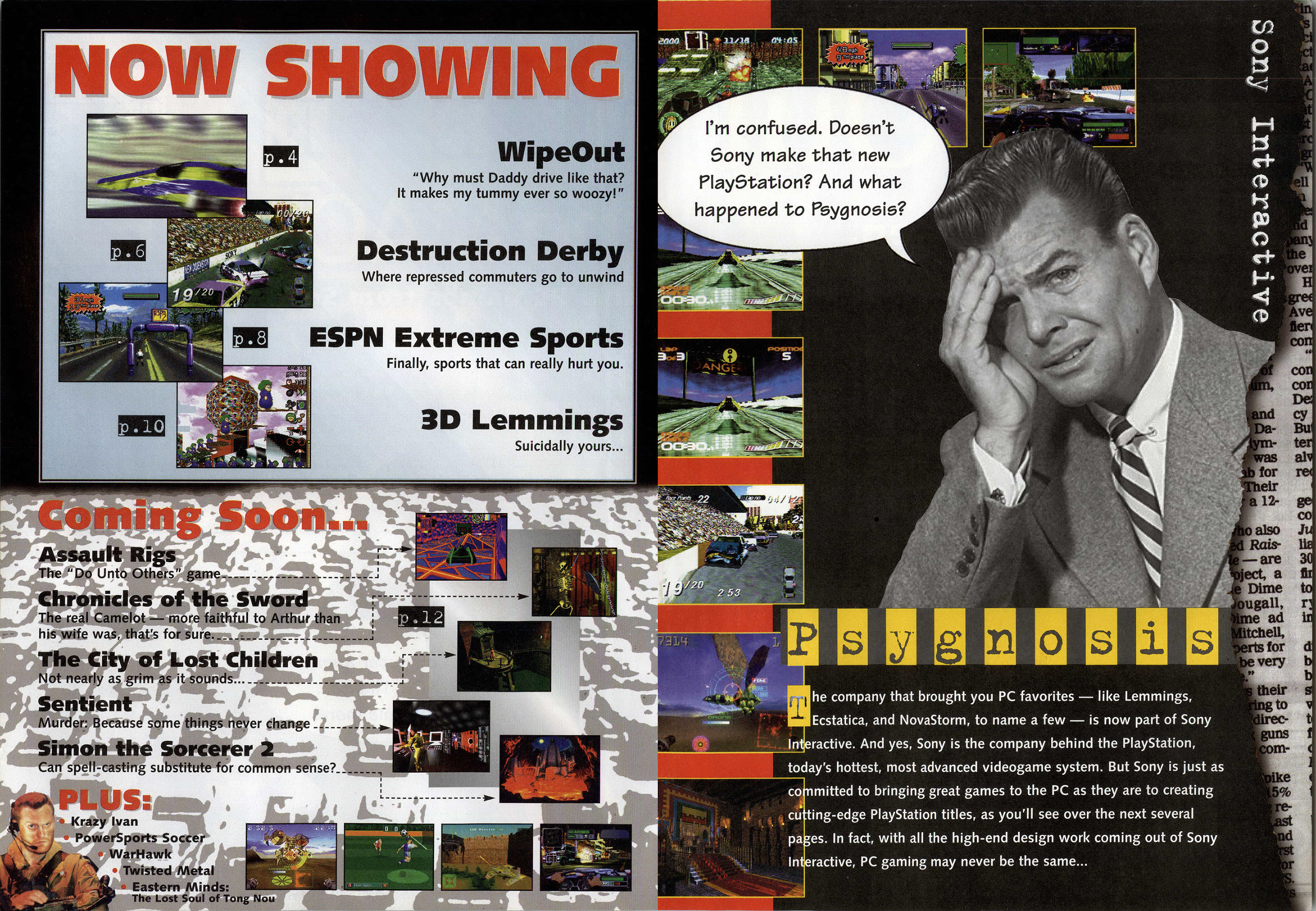 PC Gamer January 1996 Sony Interactive ads