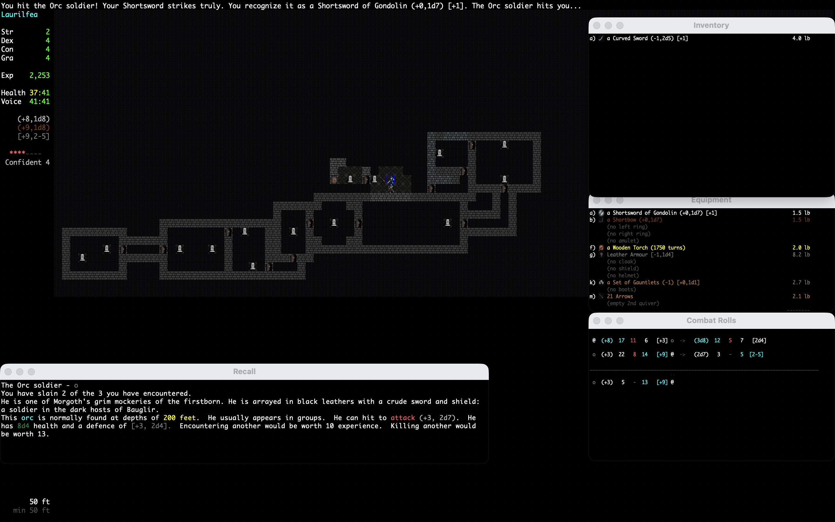 Exploring a dungeon.