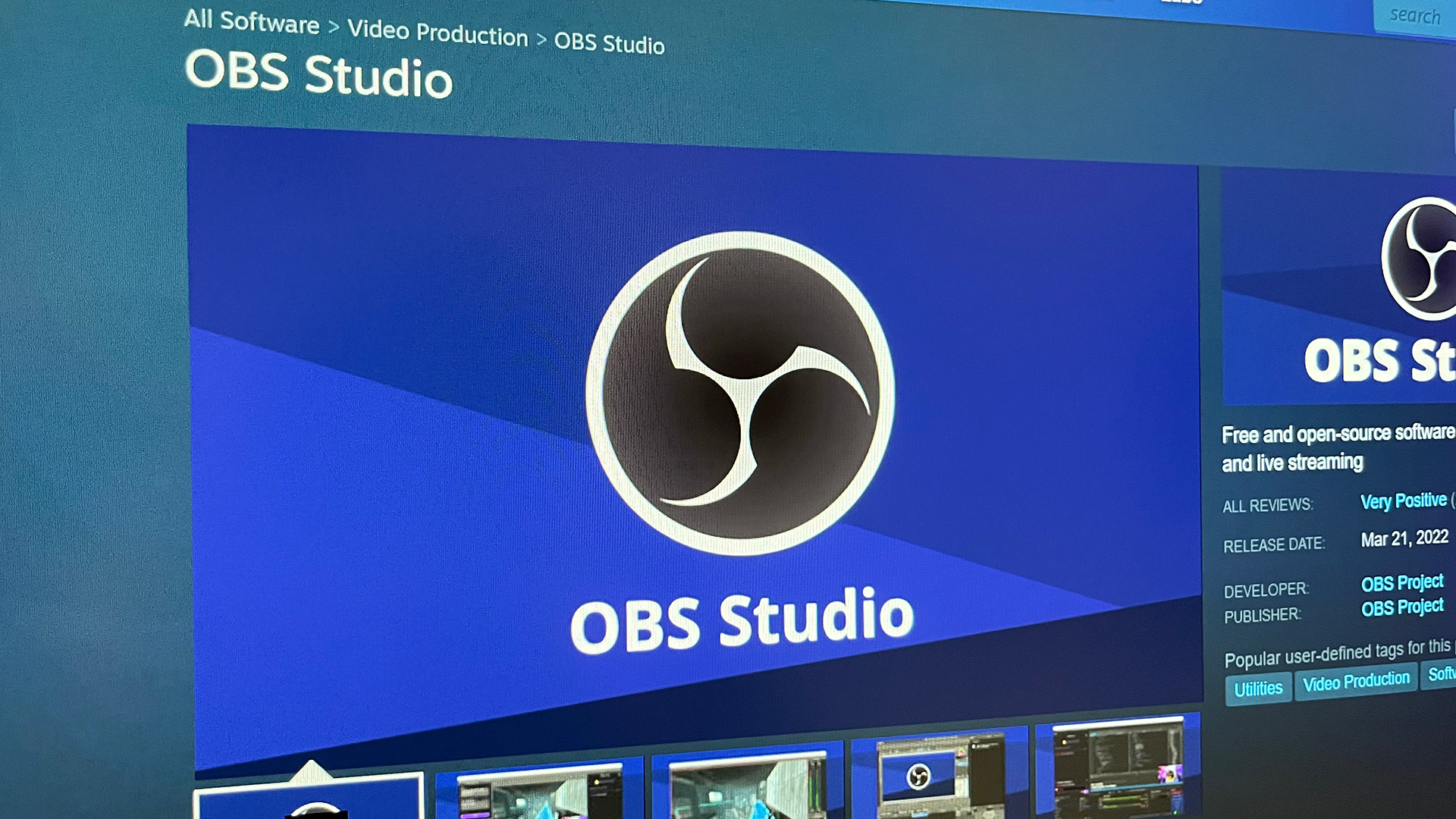 OBS Steam store page