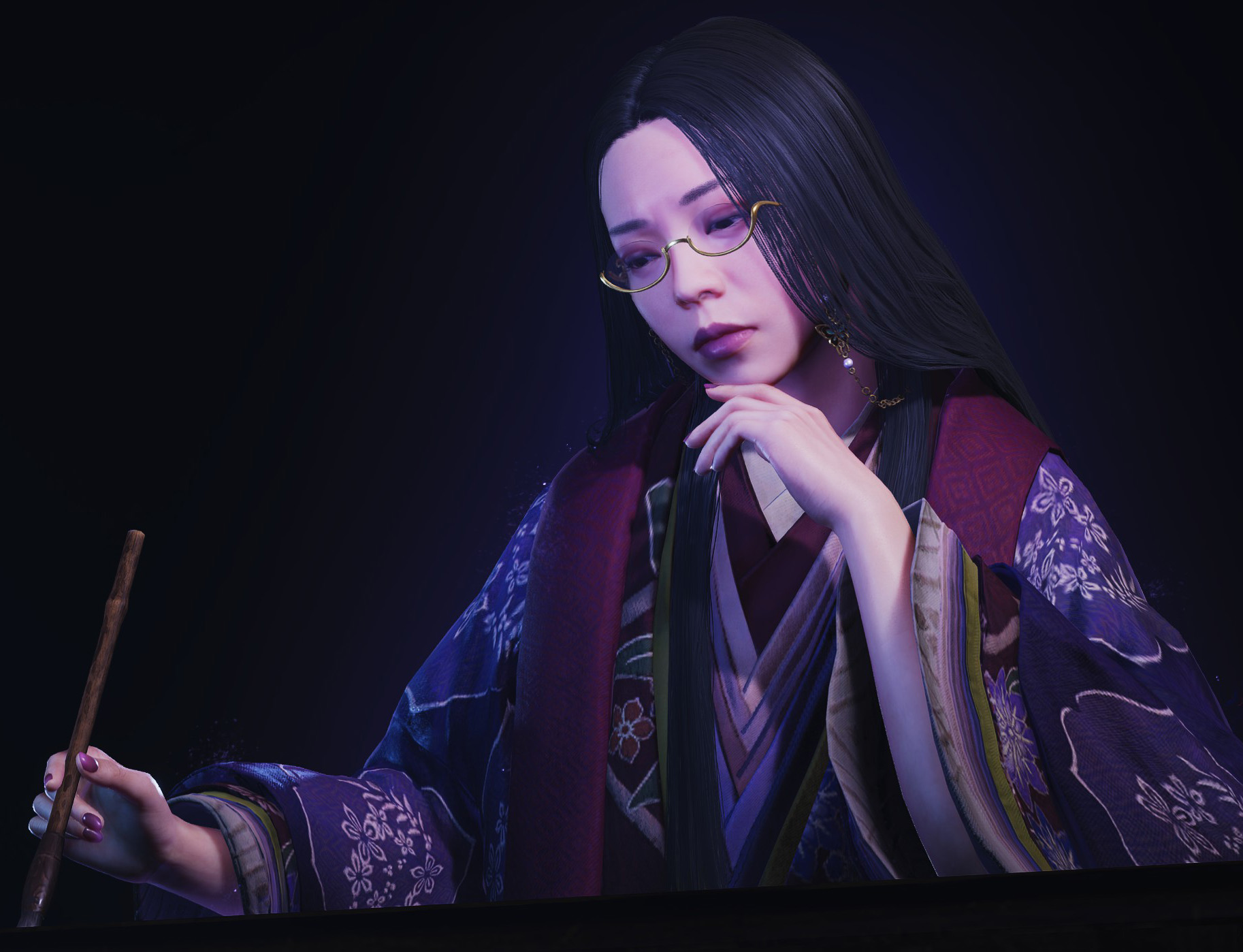 Lady Murasaki writing in Onimusha