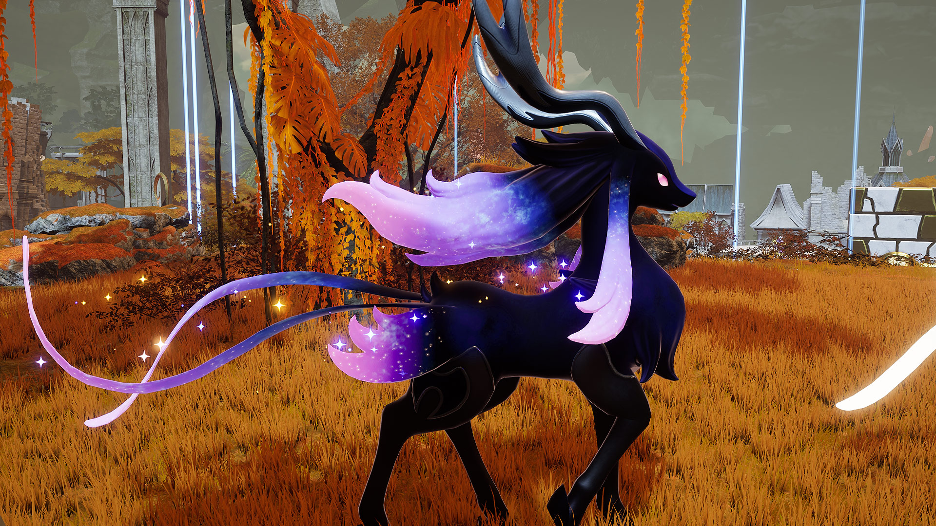 Palworld - Celesdir Noct, a night-themed version of the white horse pal