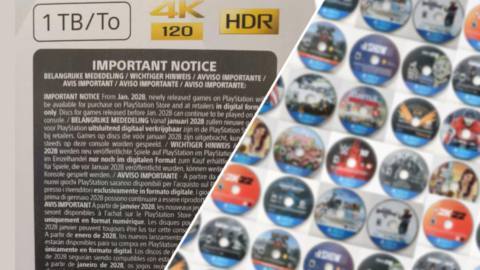 Sony appears to be putting labels on PS5 console boxes to warn people it’s ending disc production