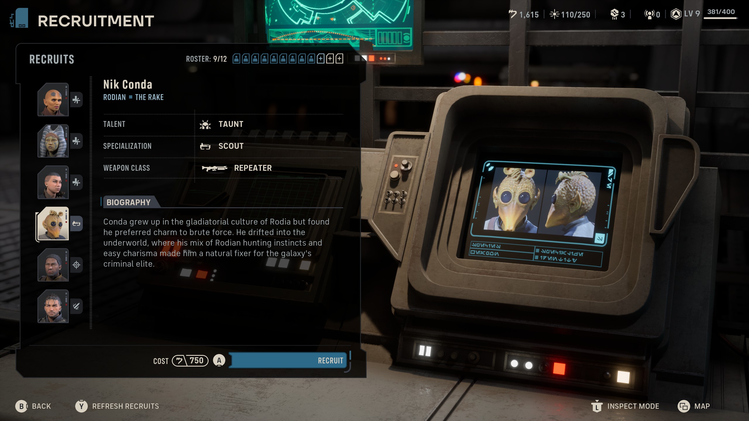 Zero Company recruitment menu