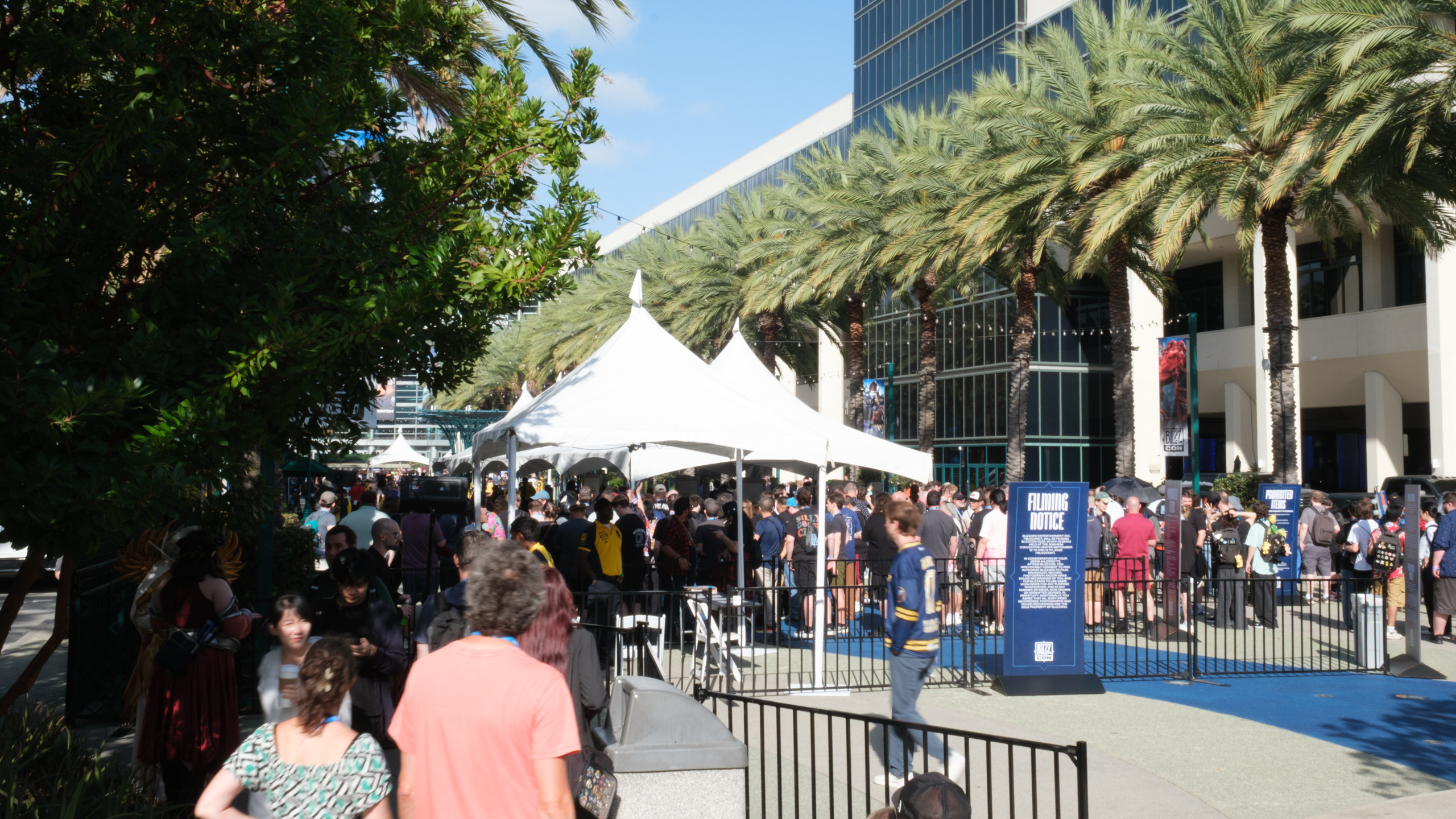 A crowd of people lined up to enter BlizzCon 2026.