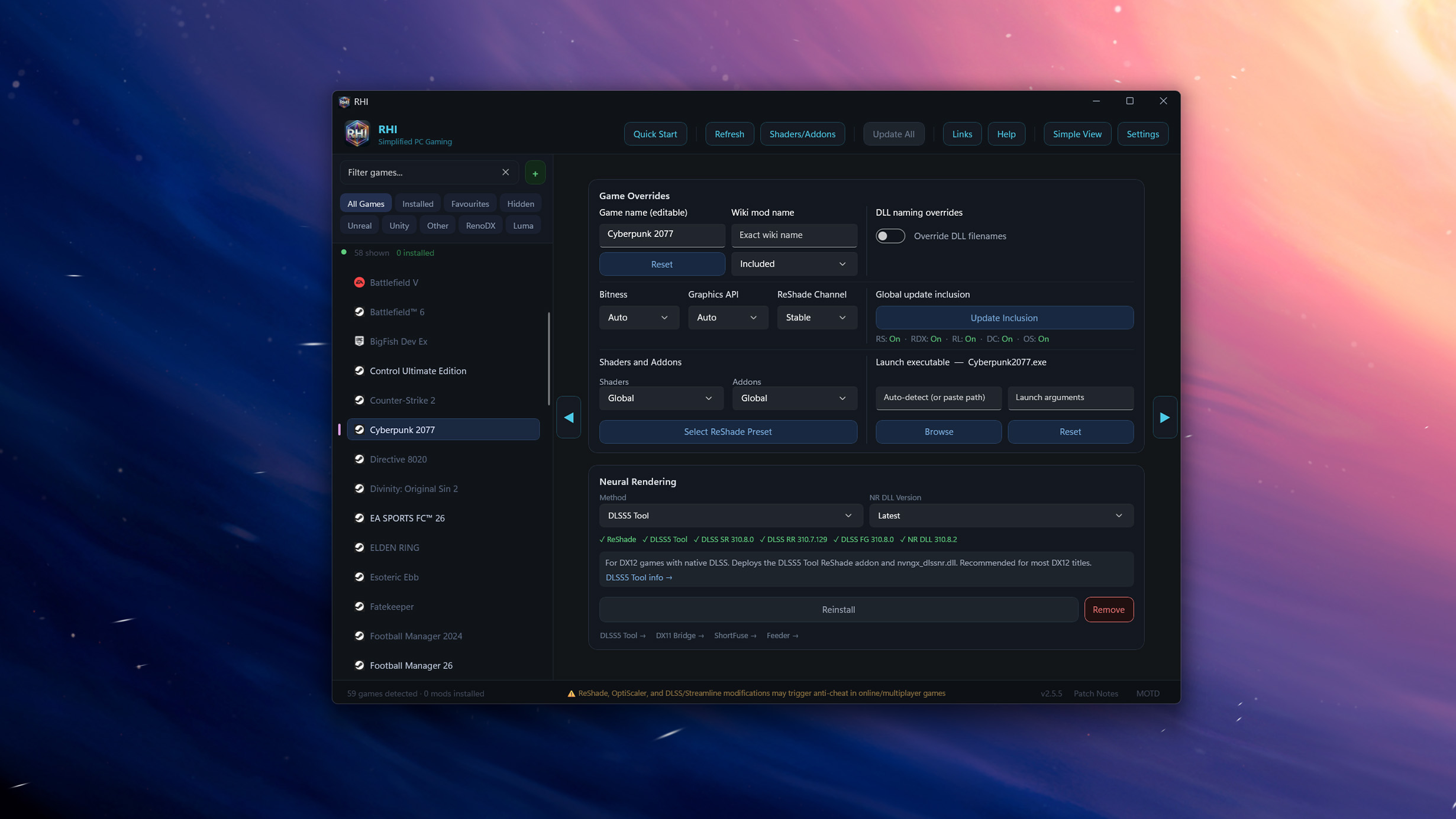 RHI software