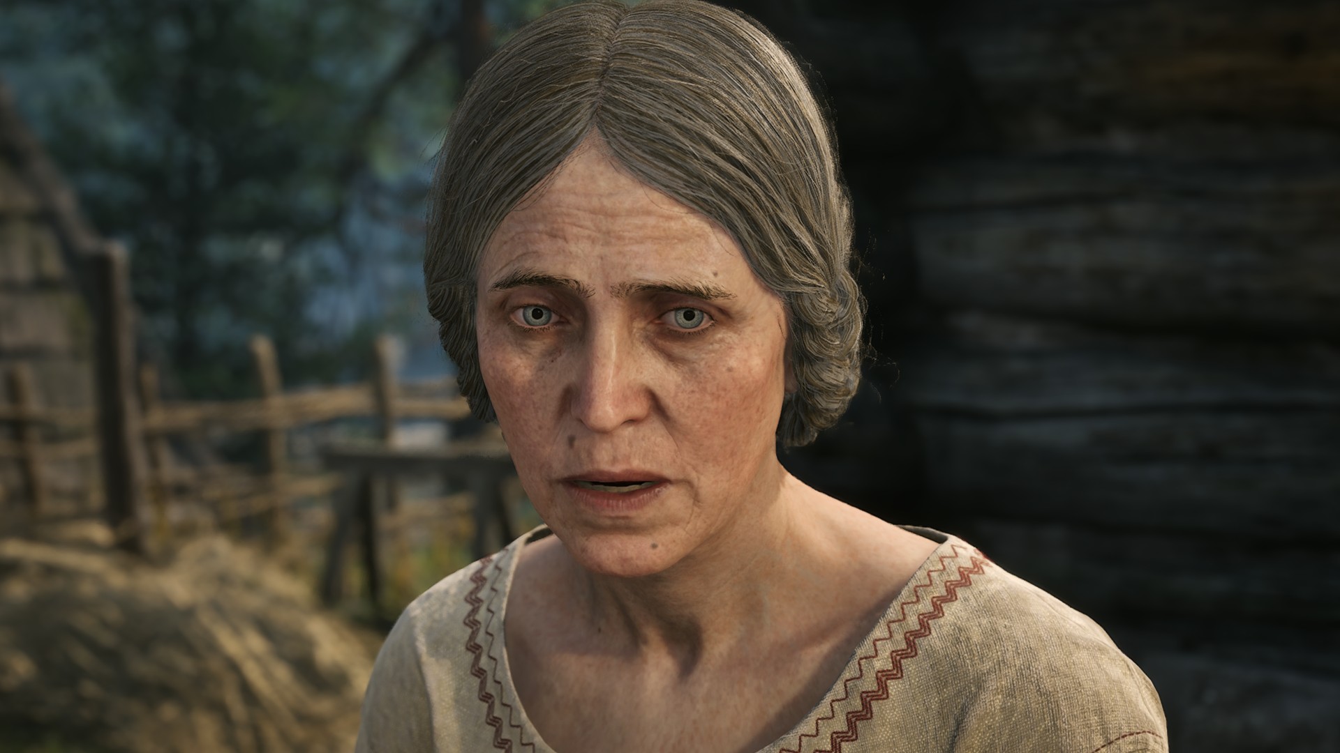 Dawnwalker - Gremla looks distraught outside her house in Laslea