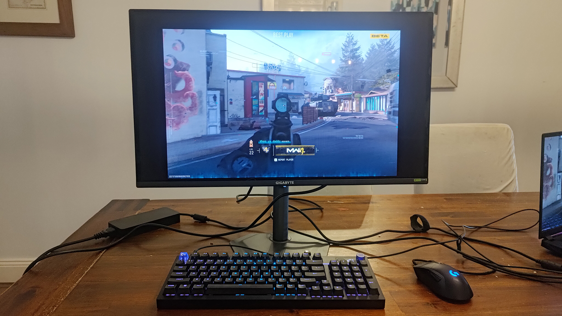 Gigabyte GO27Q24A in reduced resolution mode for increased frame rate