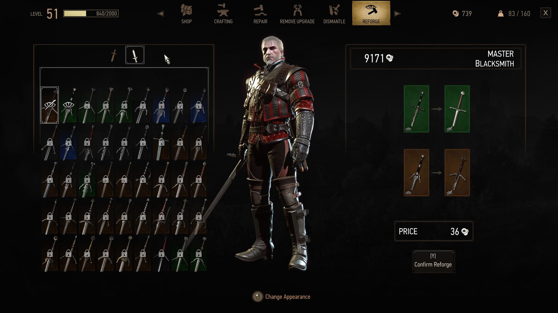 Witcher 3 Remastered transmog