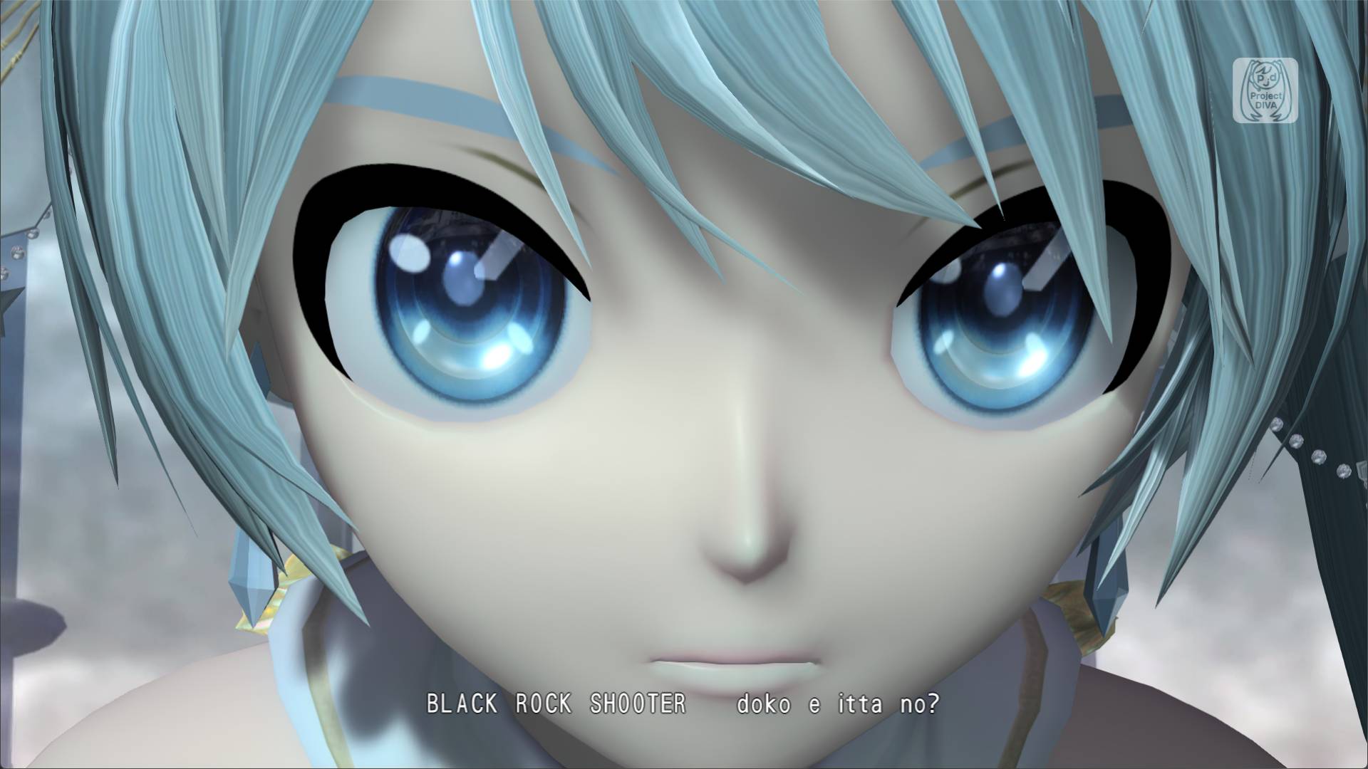 A close up of Miku Hatsune's face with the DLSS 5 mod off