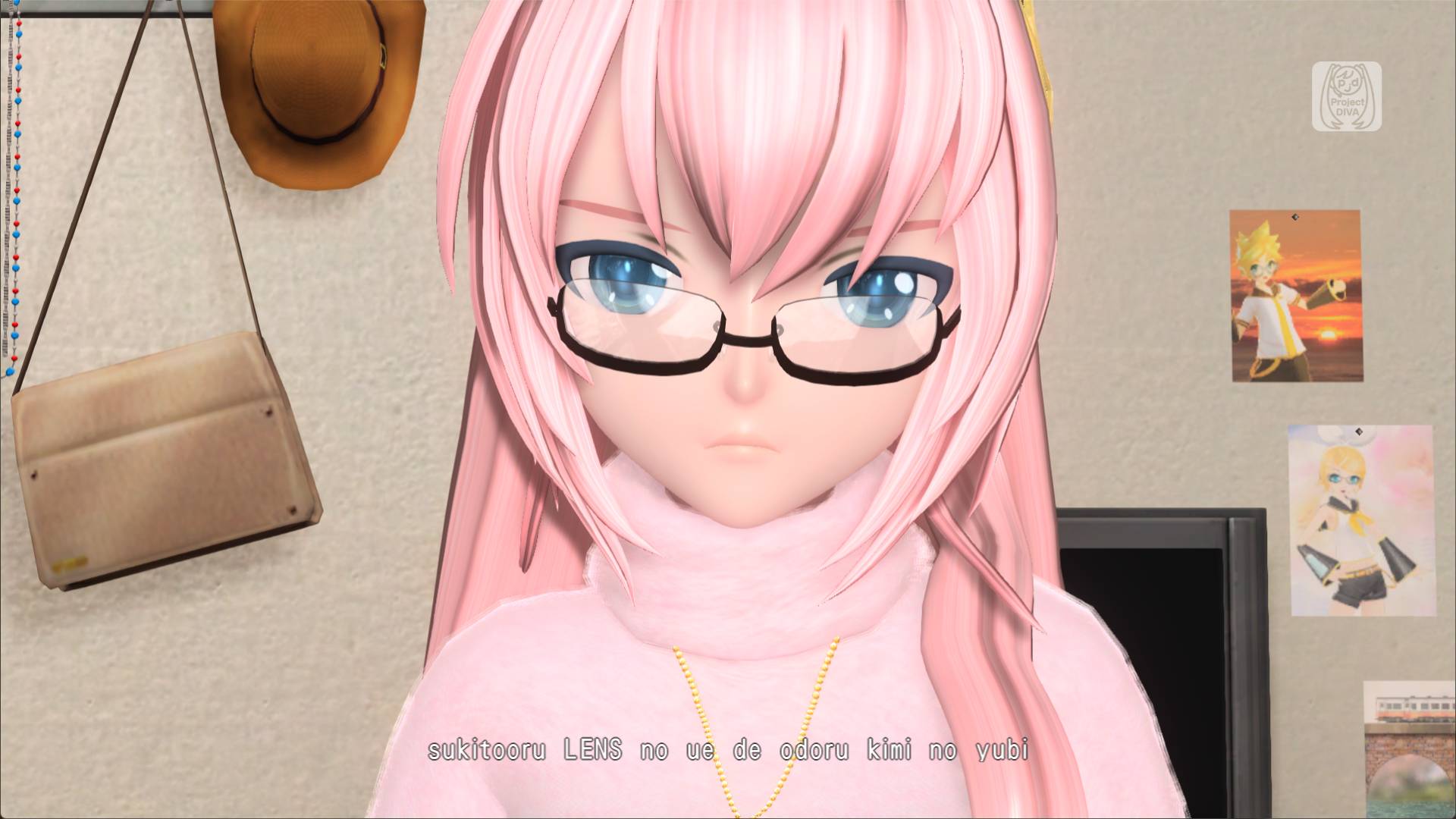 A close up of Luka Megurine's face with DLSS 5 off