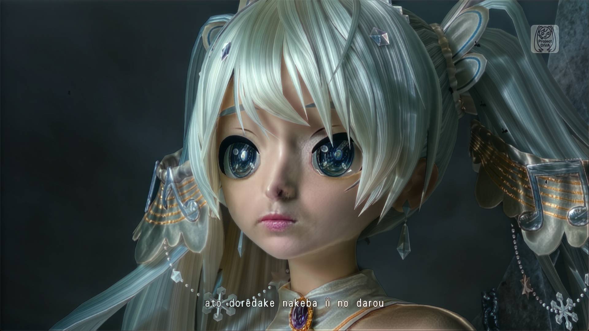 A close up of Miku Hatsune's face with DLSS 5 on