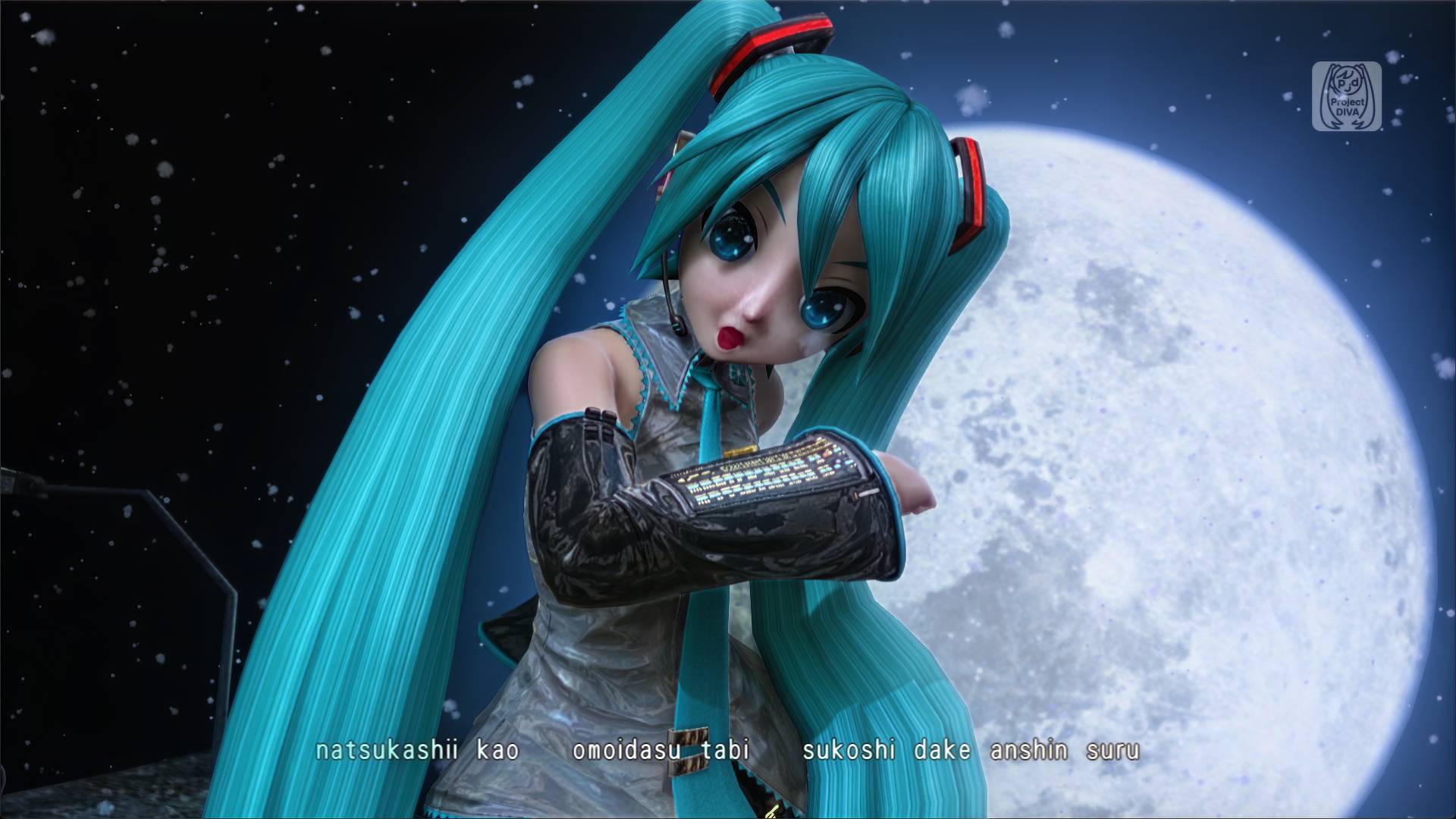 A close up of Miku Hatsune with DLSS 5 on