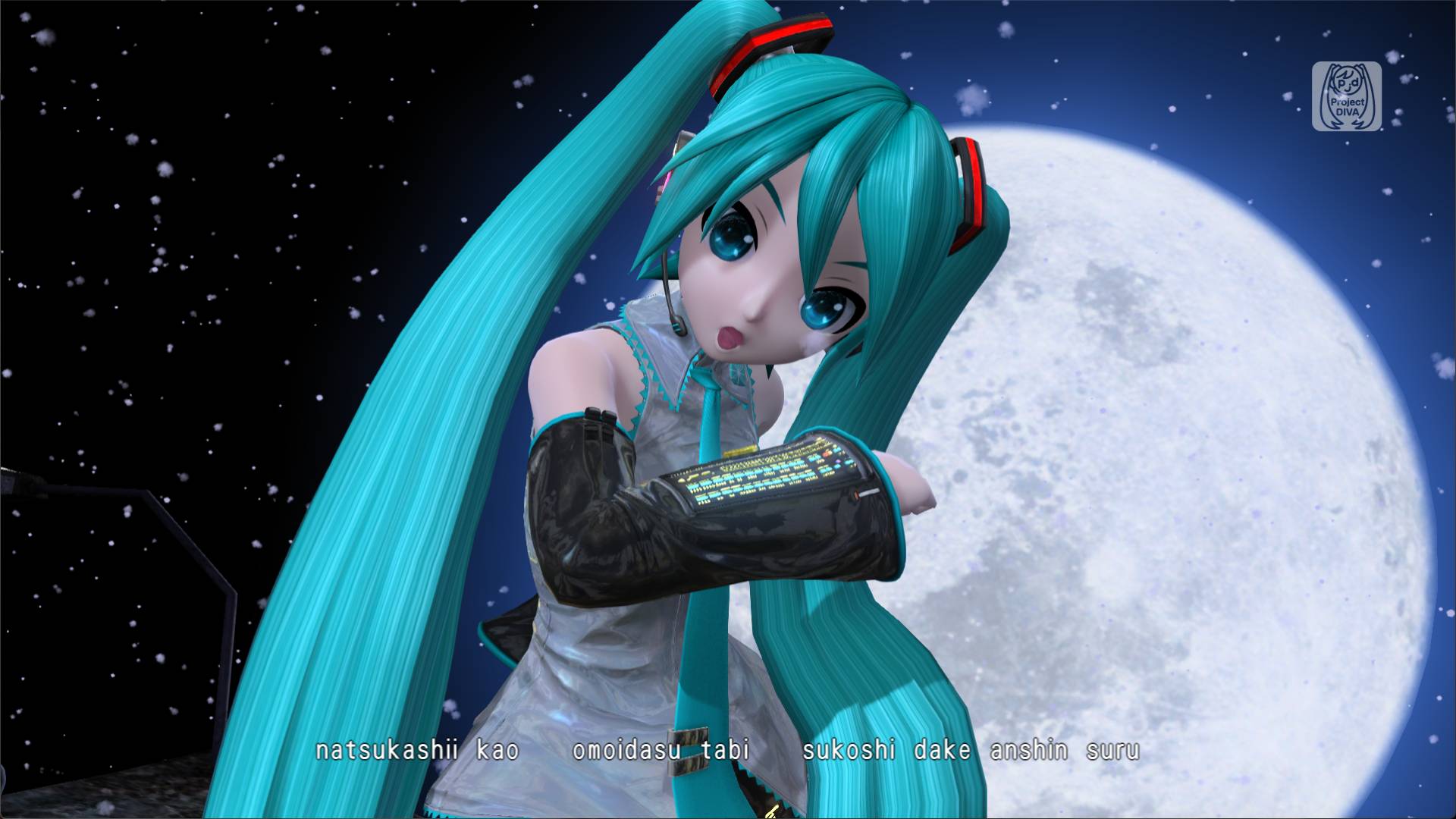 A close up of Miku Hatsune with DLSS 5 off