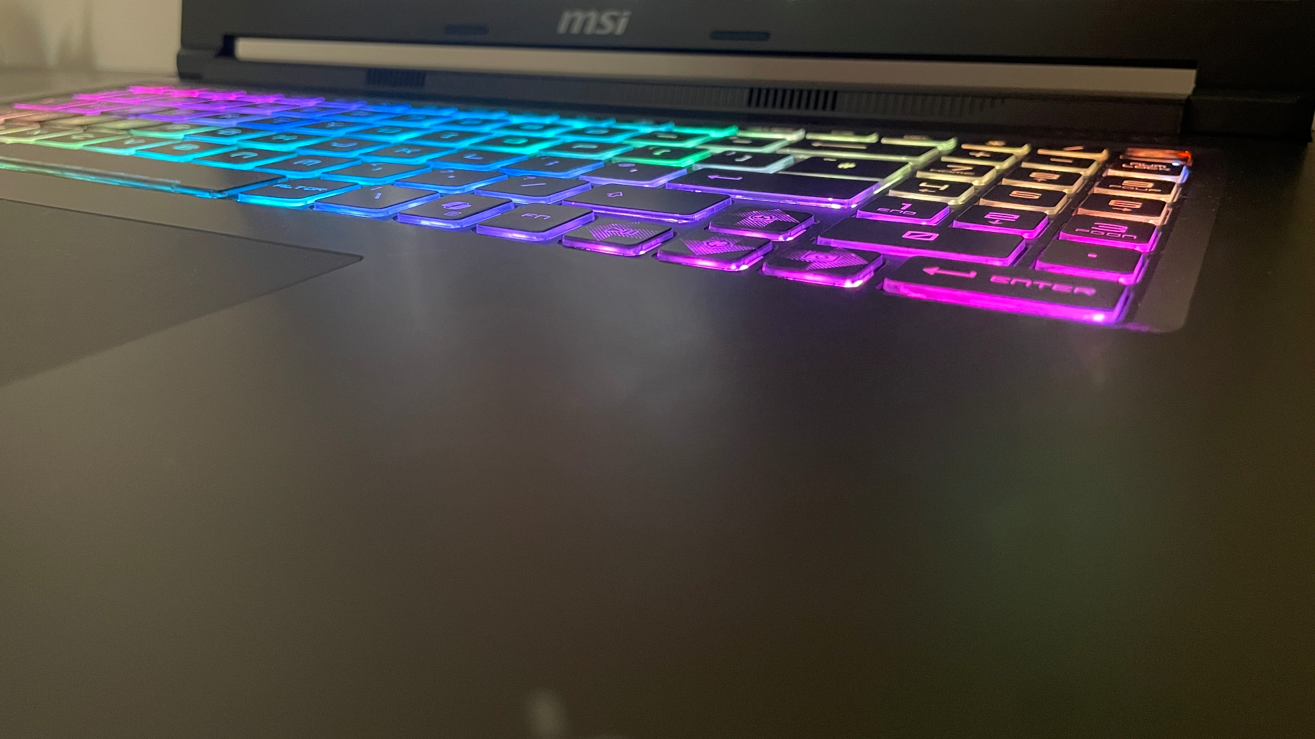 An MSI Crosshair 16 Max HX E2W gaming laptop.