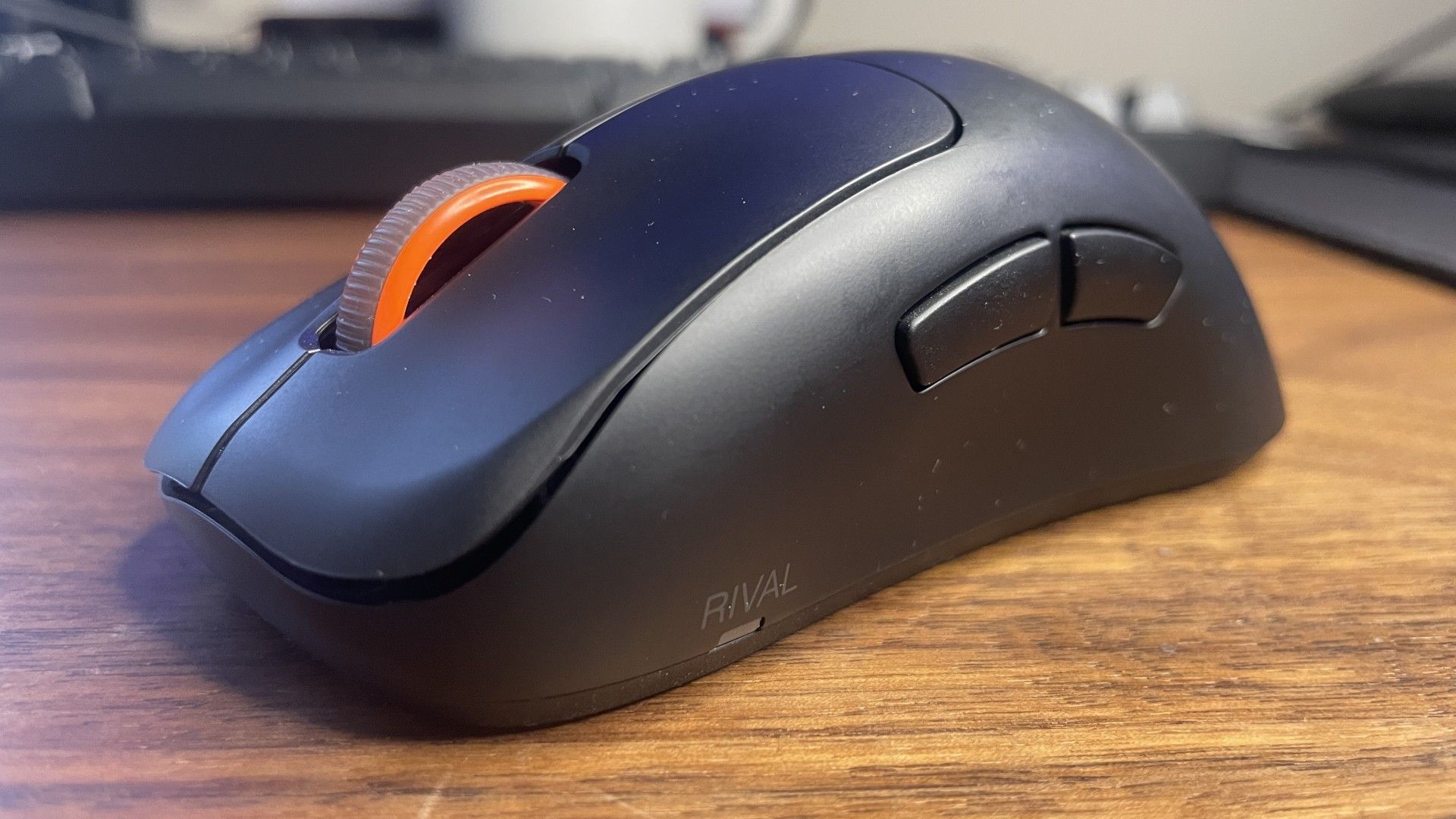 A Steelseries Rival Pro gaming mouse.