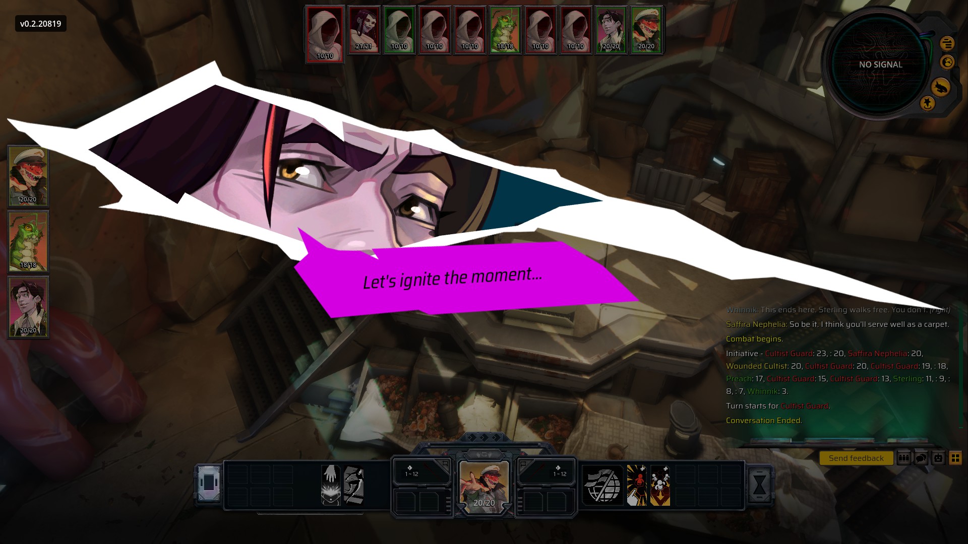 A series of images showing Starfinder: Afterlight, including dialogue, cutscenes, and combat.