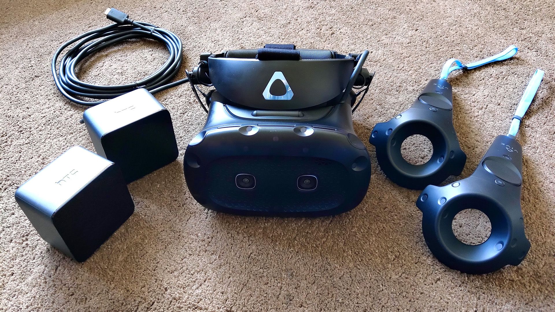HTC Vive Cosmos Elite headset on the floor