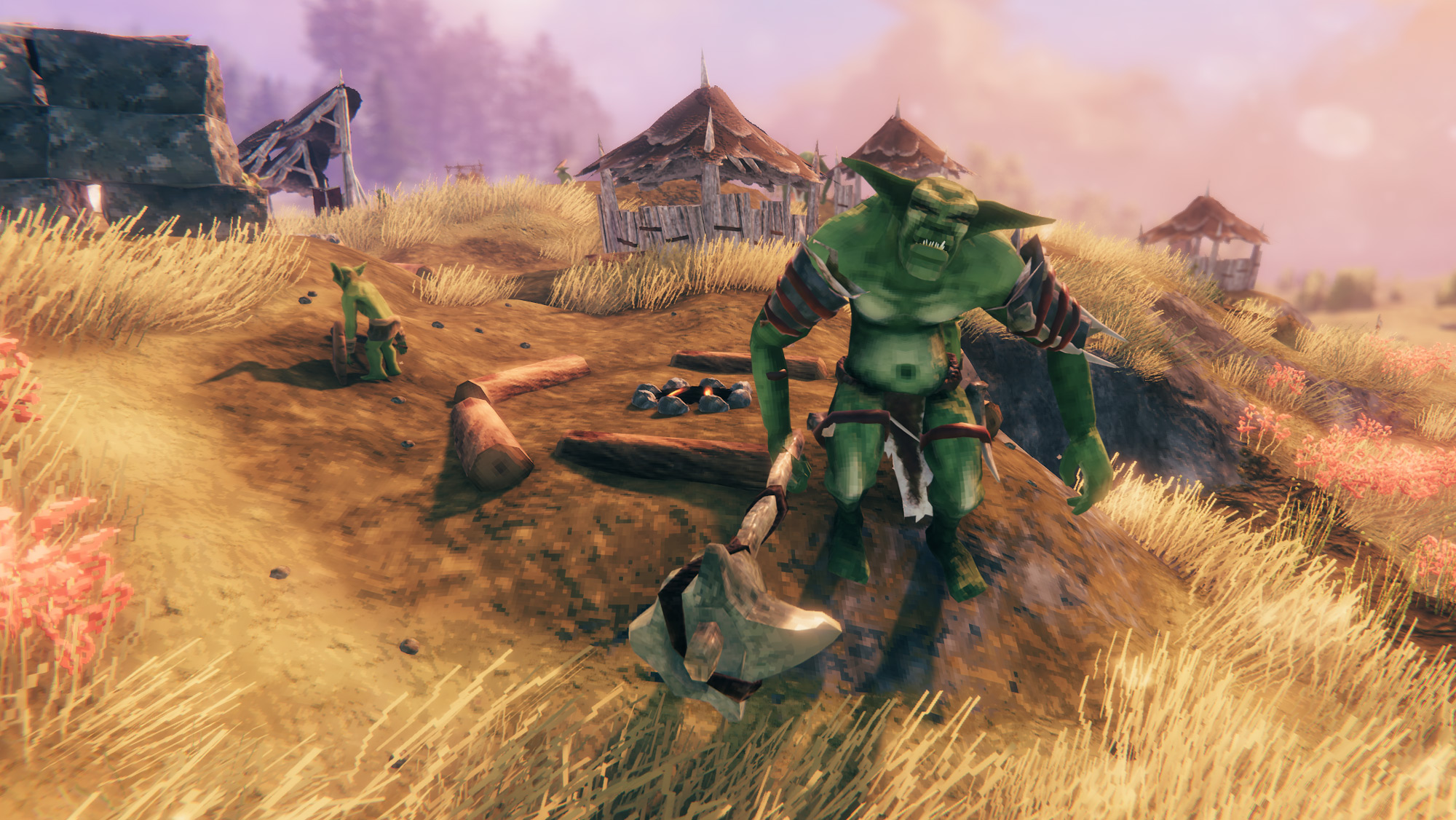 Valheim - Plains biome with Fuling enemies