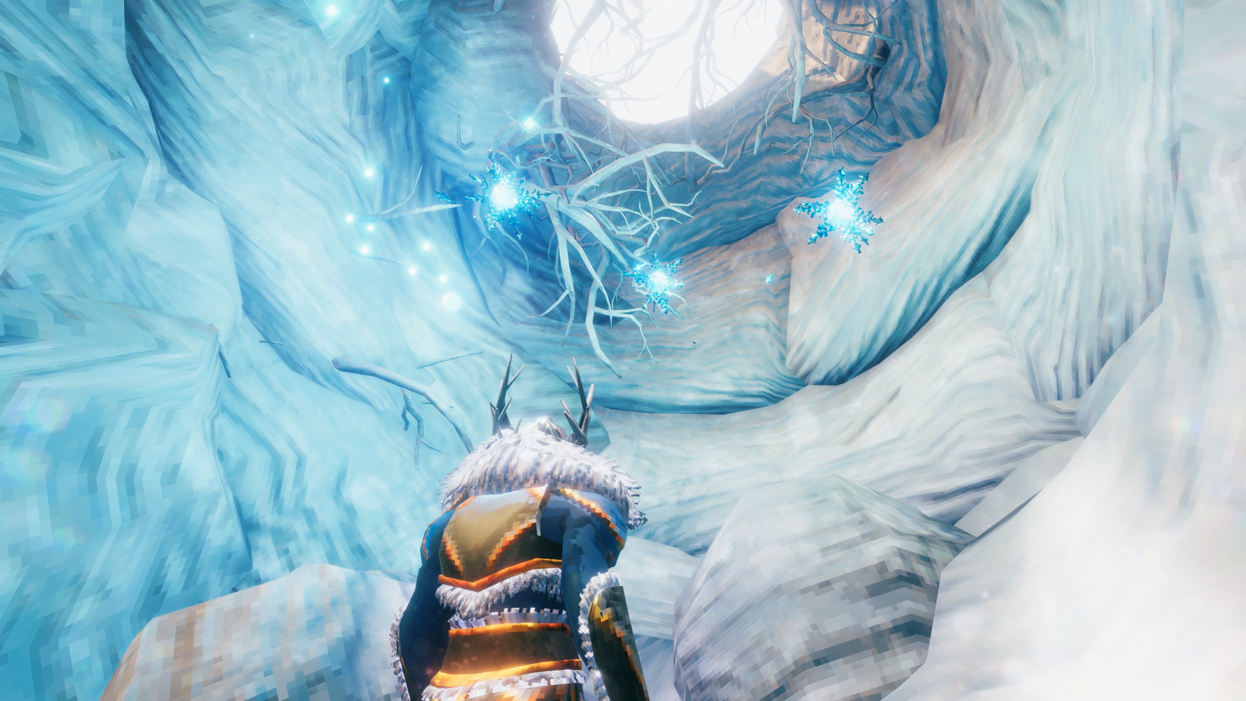 Viking with glowing frost cores above