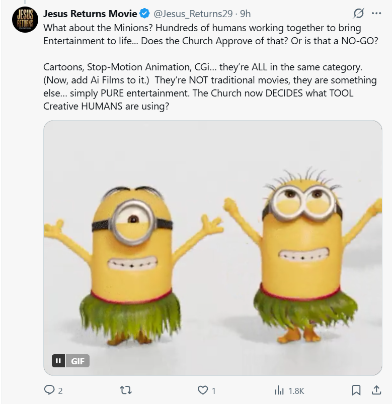 An X post from the account